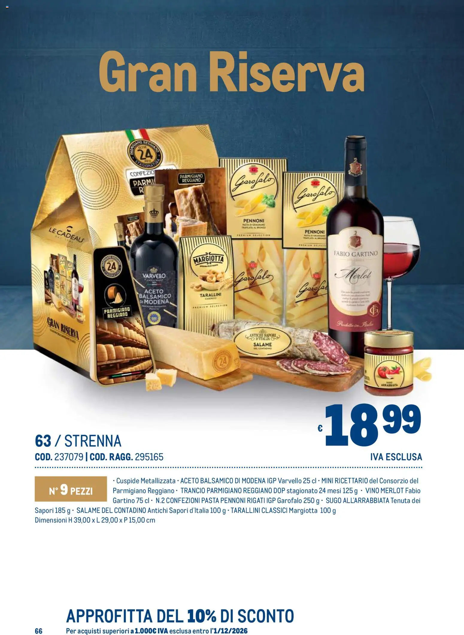 Volantino Metro del 19/10/2026 | Pagina: 66 | Prodotti: Vino, Aceto, Parmigiano reggiano, Sugo