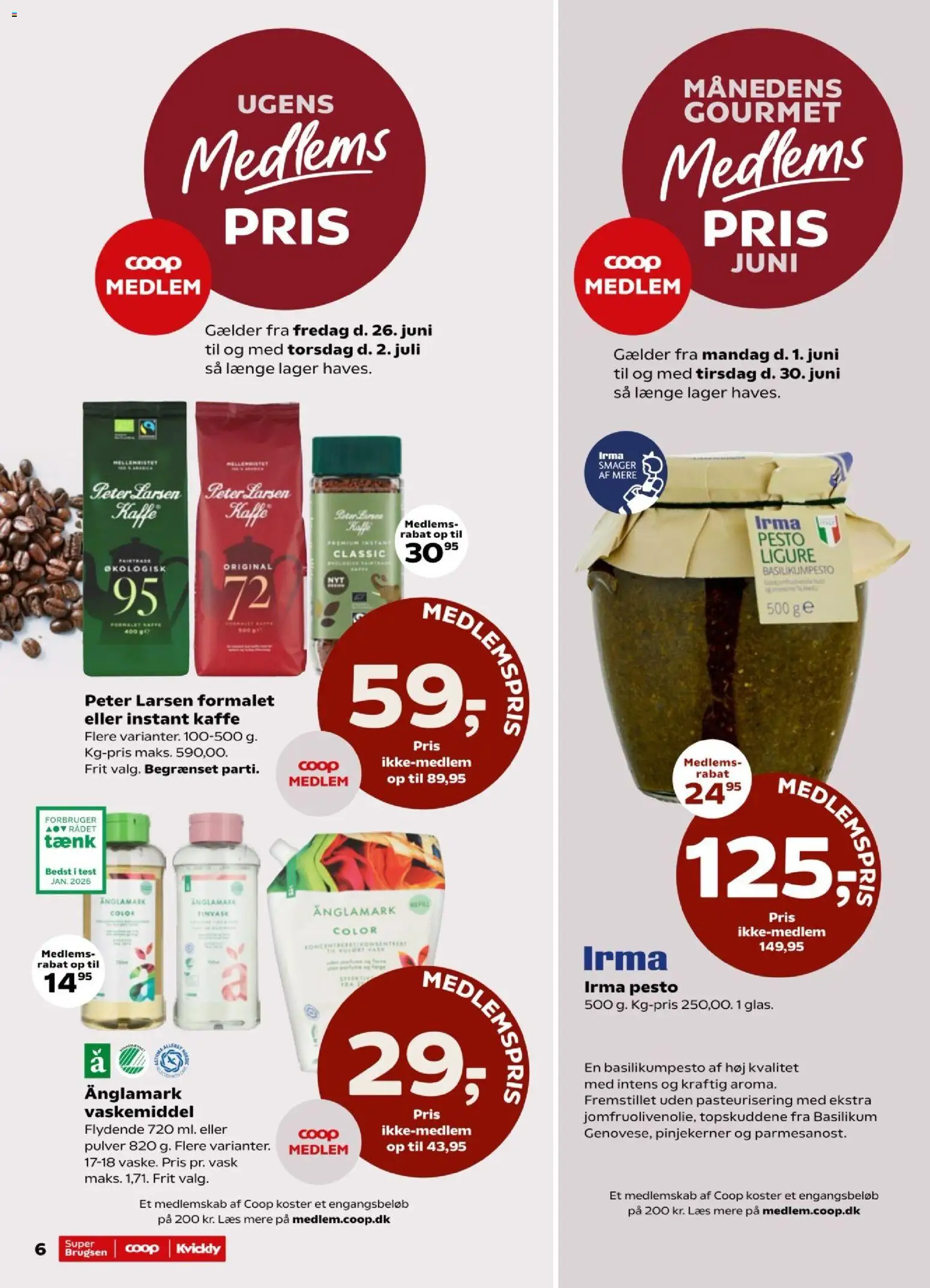 Kvickly tilbudsavis – gyldig fra 26/06/2026 | Side: 6 | Produkter: Kaffe, Pesto, Instant Kaffe, Basilikum