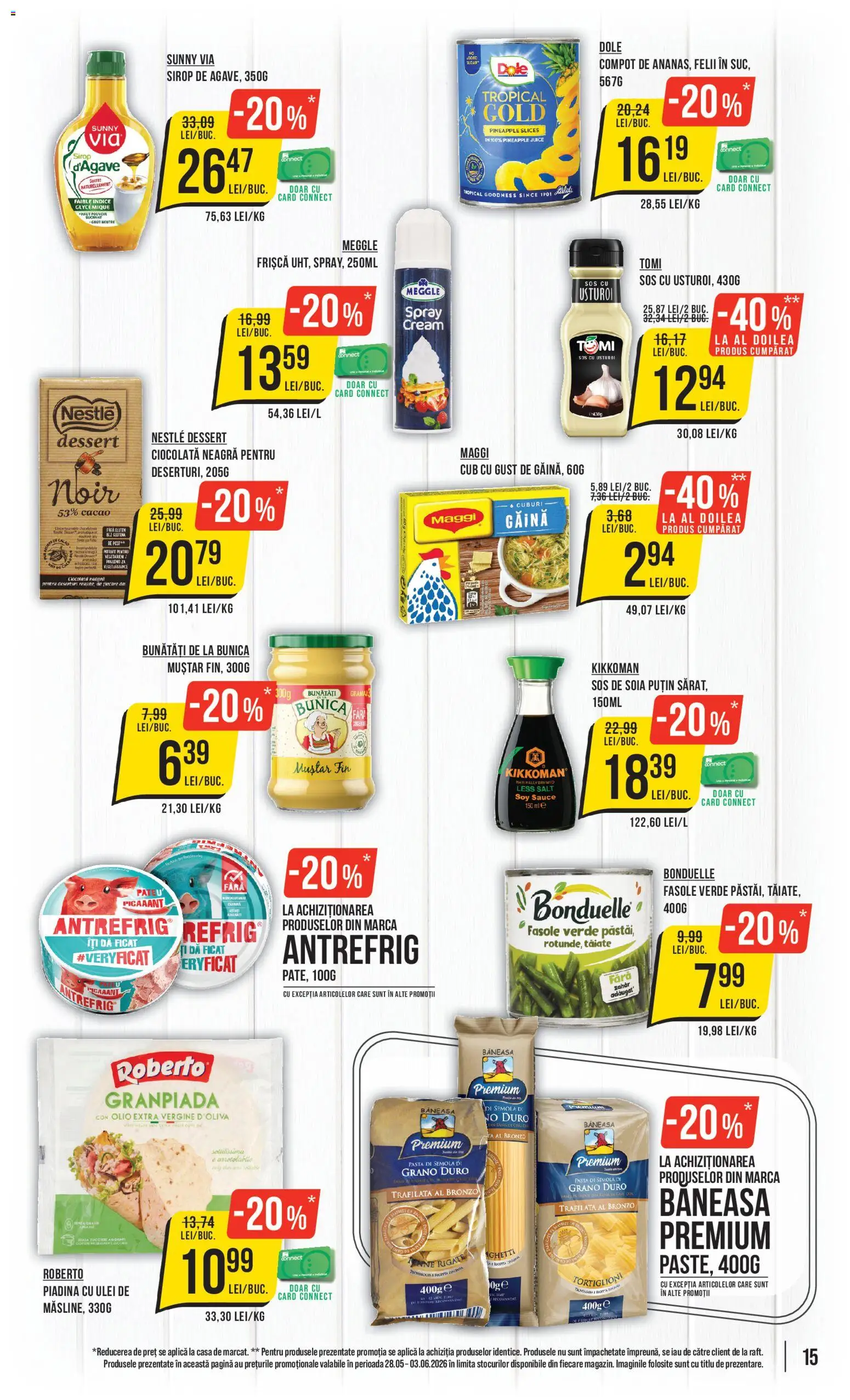 Noul catalog Mega Image – valabil de la 28.05.2026 | Pagină: 15 | Produse: Sirop, Cacao, Sos, Zahăr