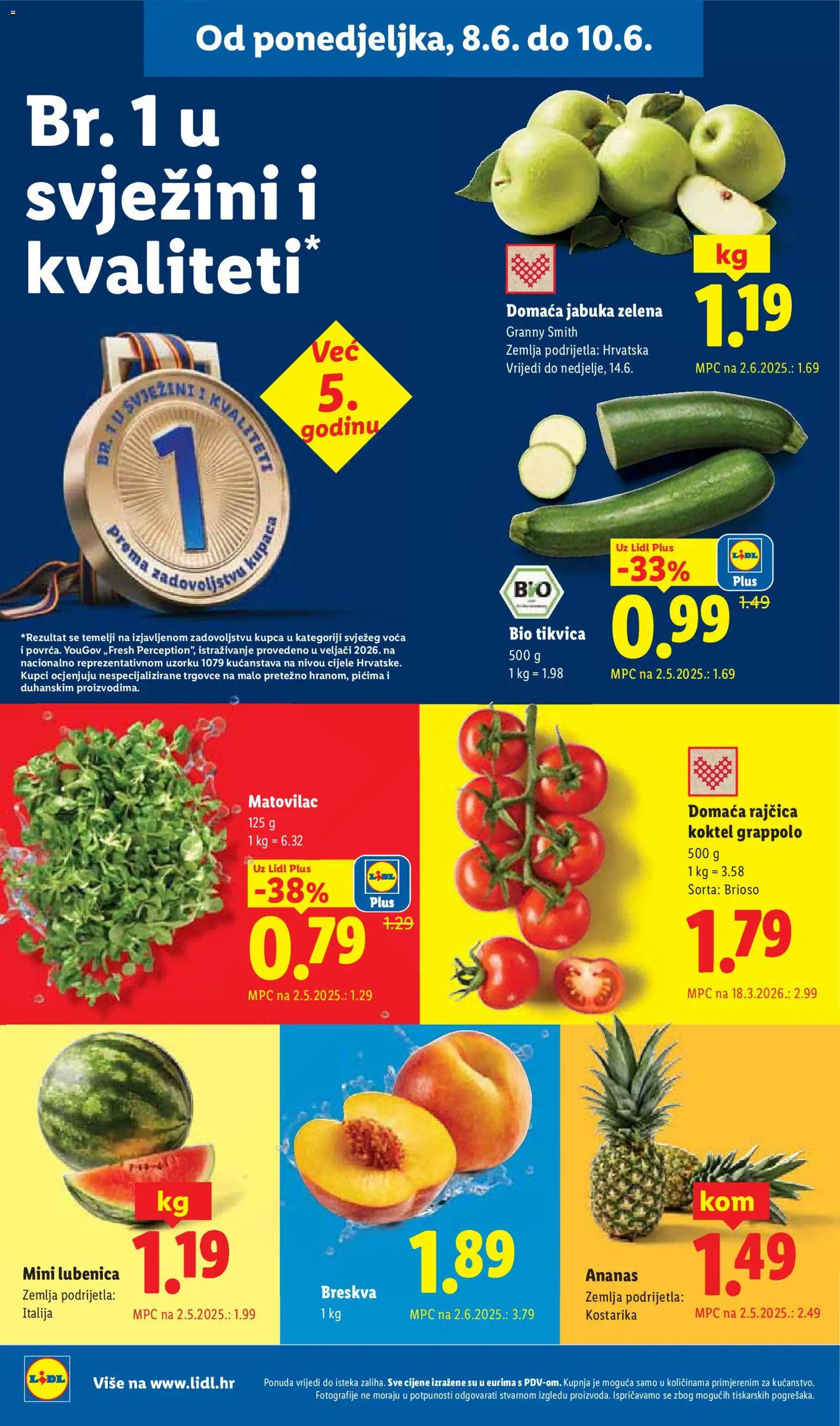 Lidl katalog | vrijedi od 08.06.2026 | Stranica: 2 | Proizvodi: Ananas, Breskva, Rajčica, Jabuka