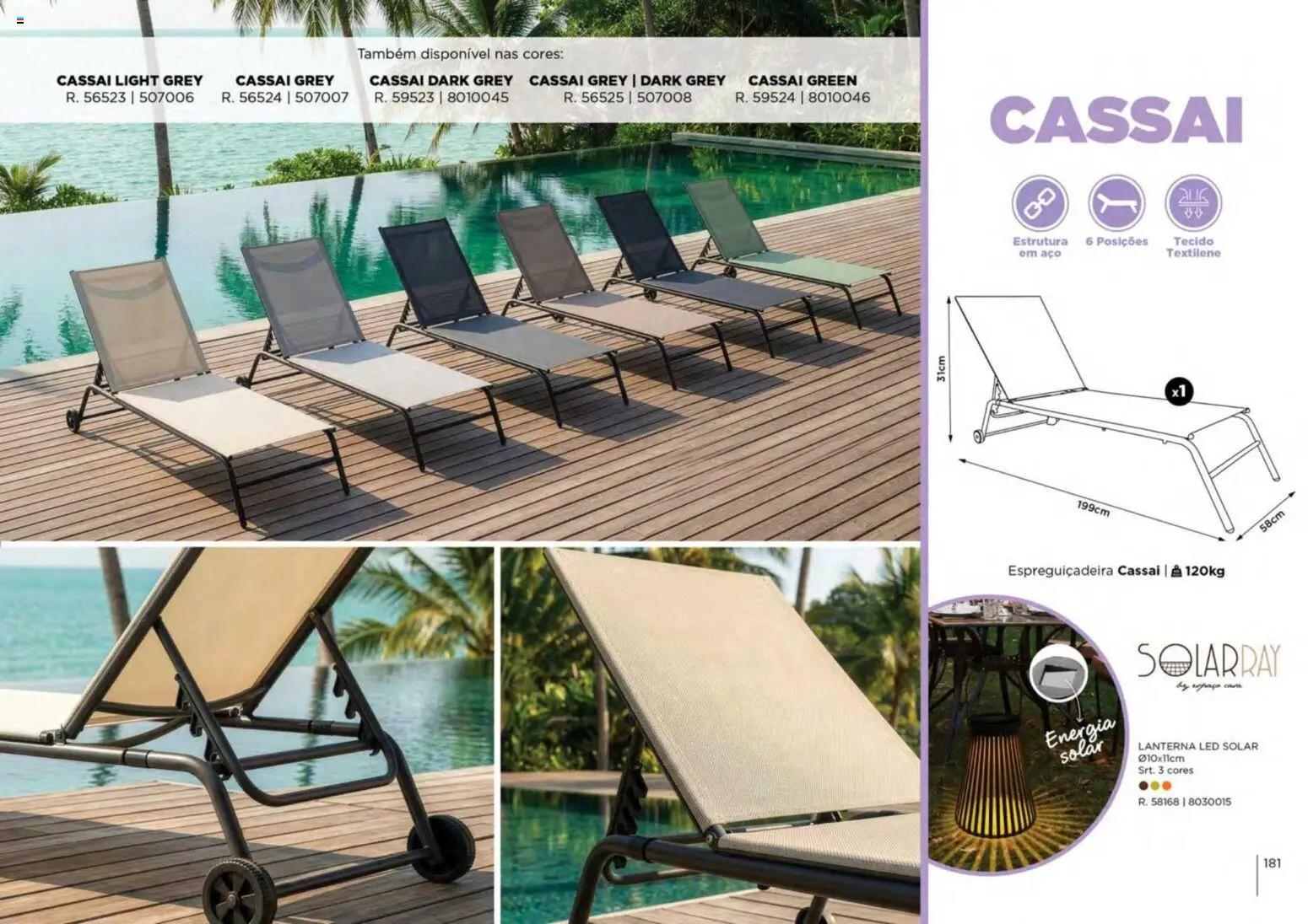 Espaço Casa folheto Ar Livre 2026 │ válido de 07.03.2026 | Página: 181 | Produtos: Espreguiçadeira, Lanterna