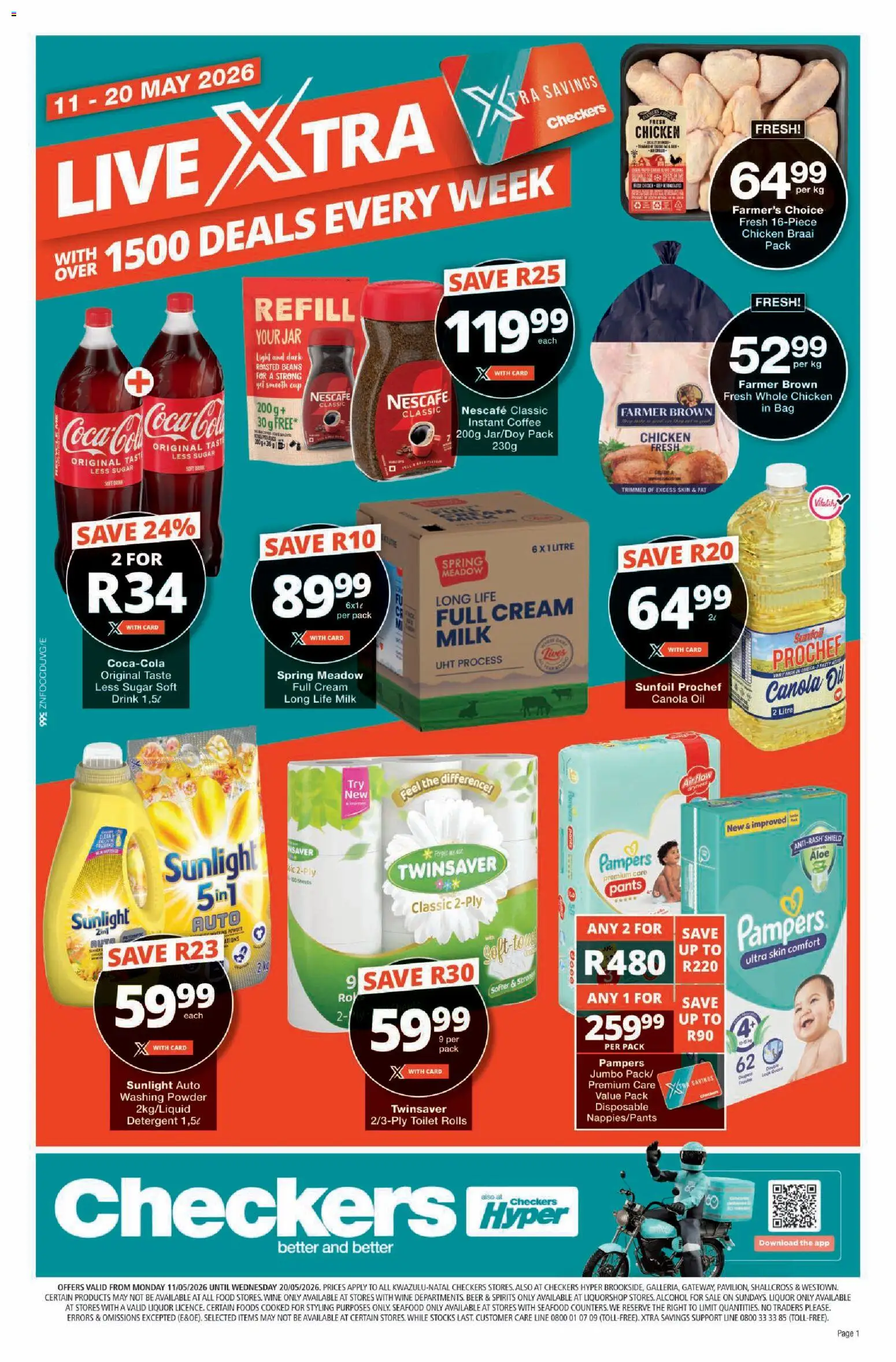 New Checkers catalogue – valid from 11.05.2026 | Page: 1 | Products: Beans, Light, Oil, Beer