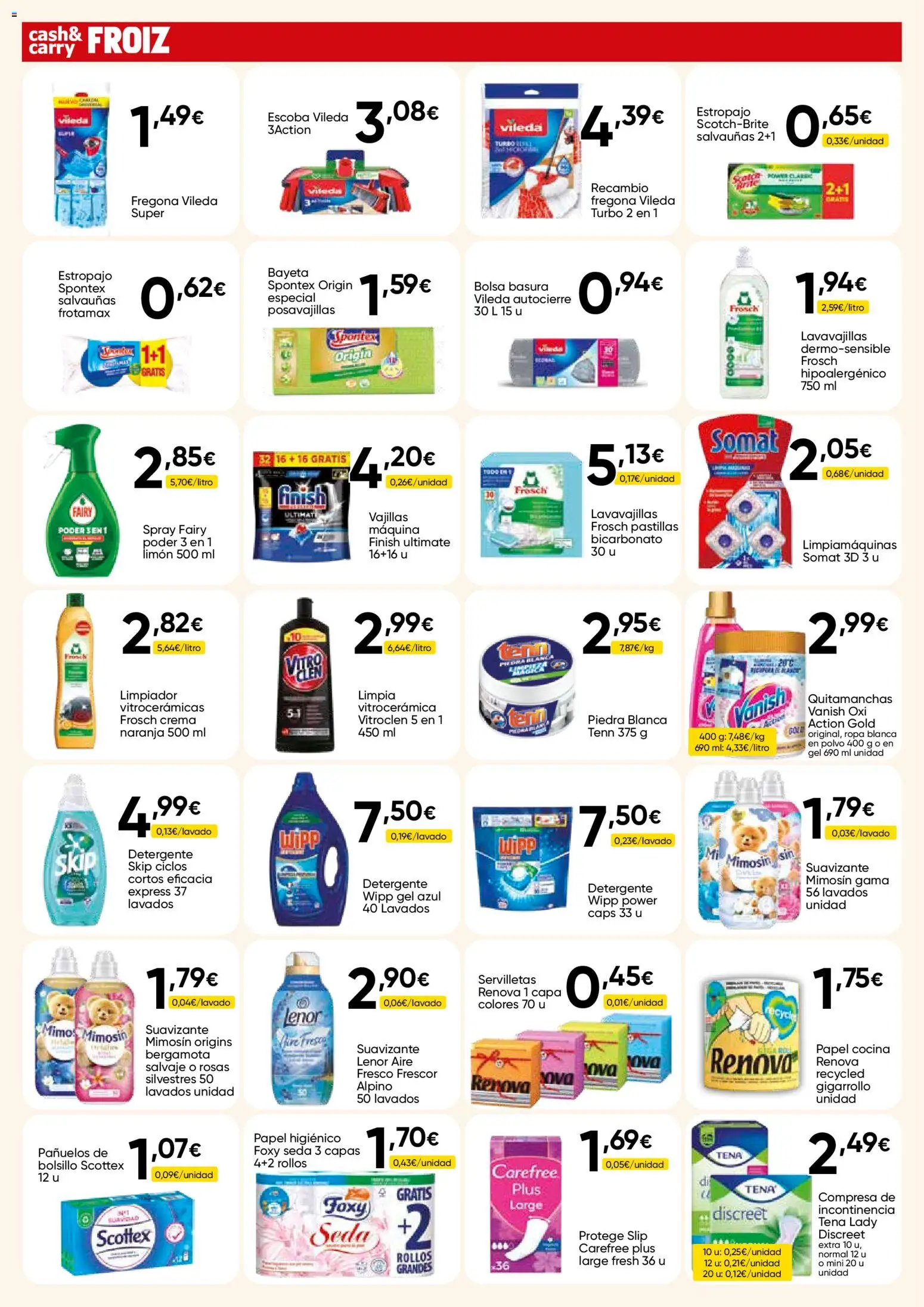 Froiz - Folleto Cash │ válido desde el 14.05.2026 | Página: 14 | Productos: Detergente, Crema, Cocina, Lavavajillas