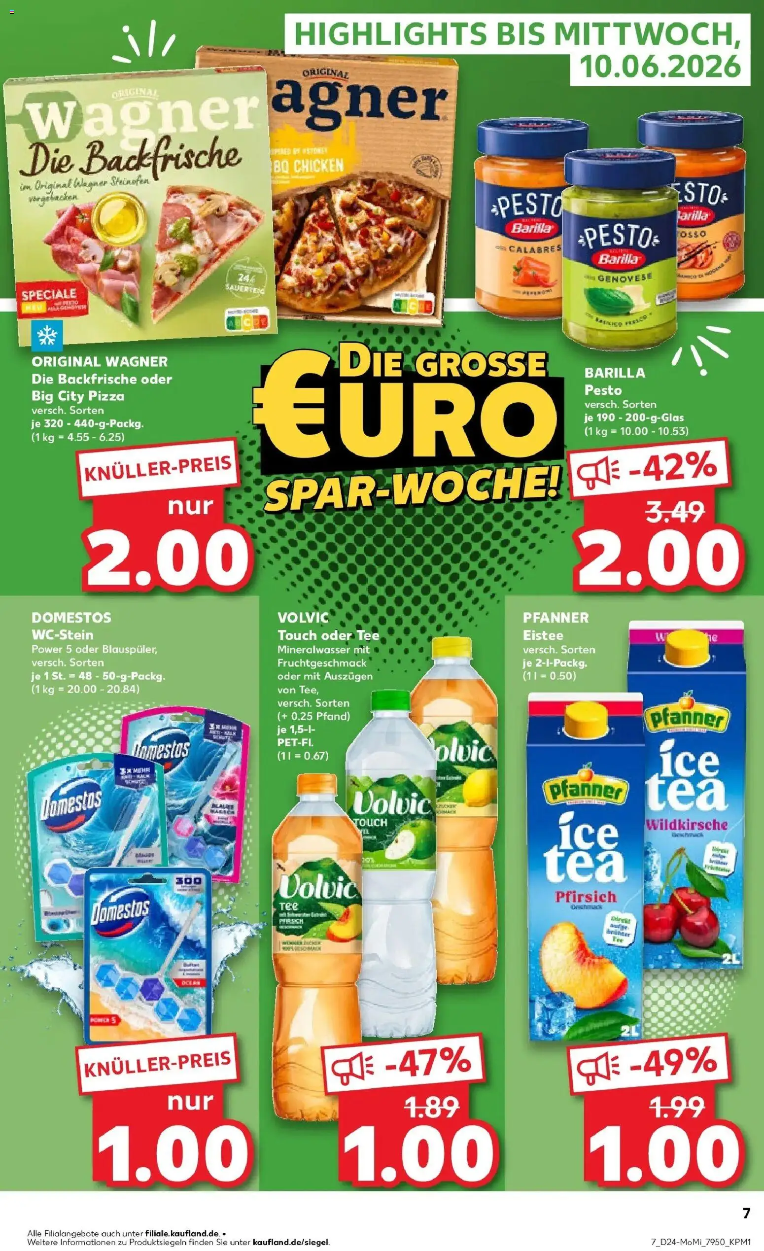 Kaufland Prospekt Oldenburg – gültig ab 08.06.2026 | Seite: 7 | Produkte: Barilla pesto, Pfirsich, Pizza, Tee