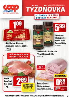 COOP Jednota leták platný od 24.09.2026