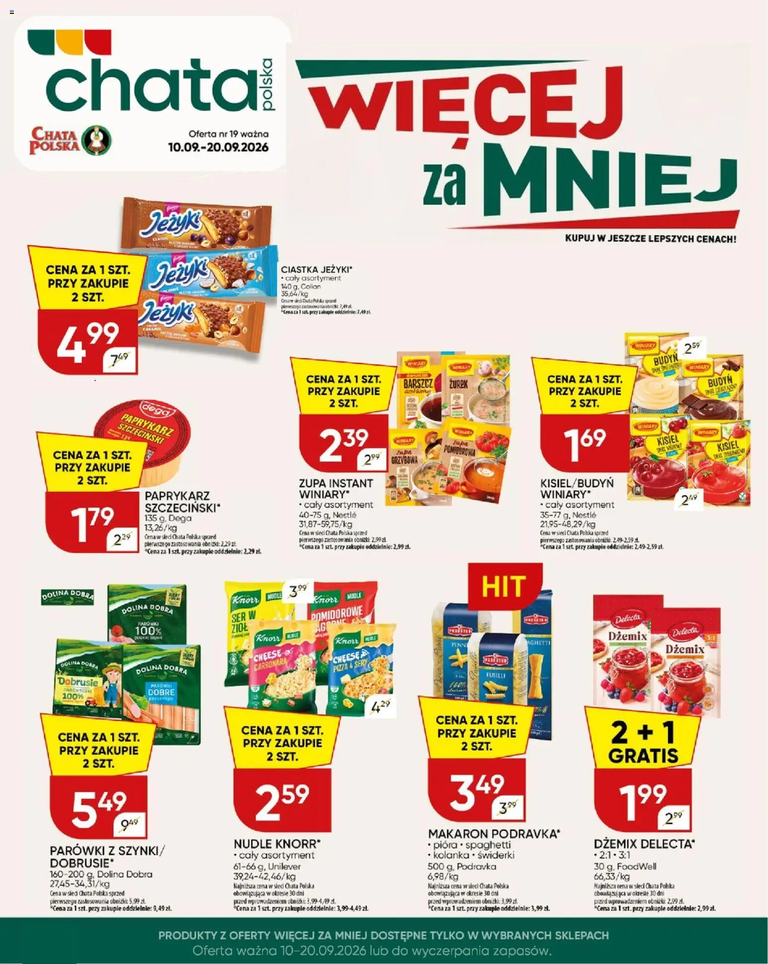 Chata Polska gazetka od 10.09.2026 | Strona: 22 | Produkty: Kisiel, Zurek, Sery, Pizza
