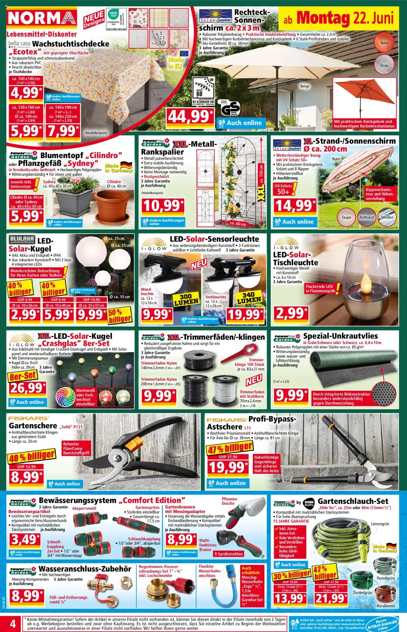 Norma Flugblatt gültig ab 22.06.2026 | Seite: 4 | Produkte: Wasser, Batterie, Dusche, Blumentopf