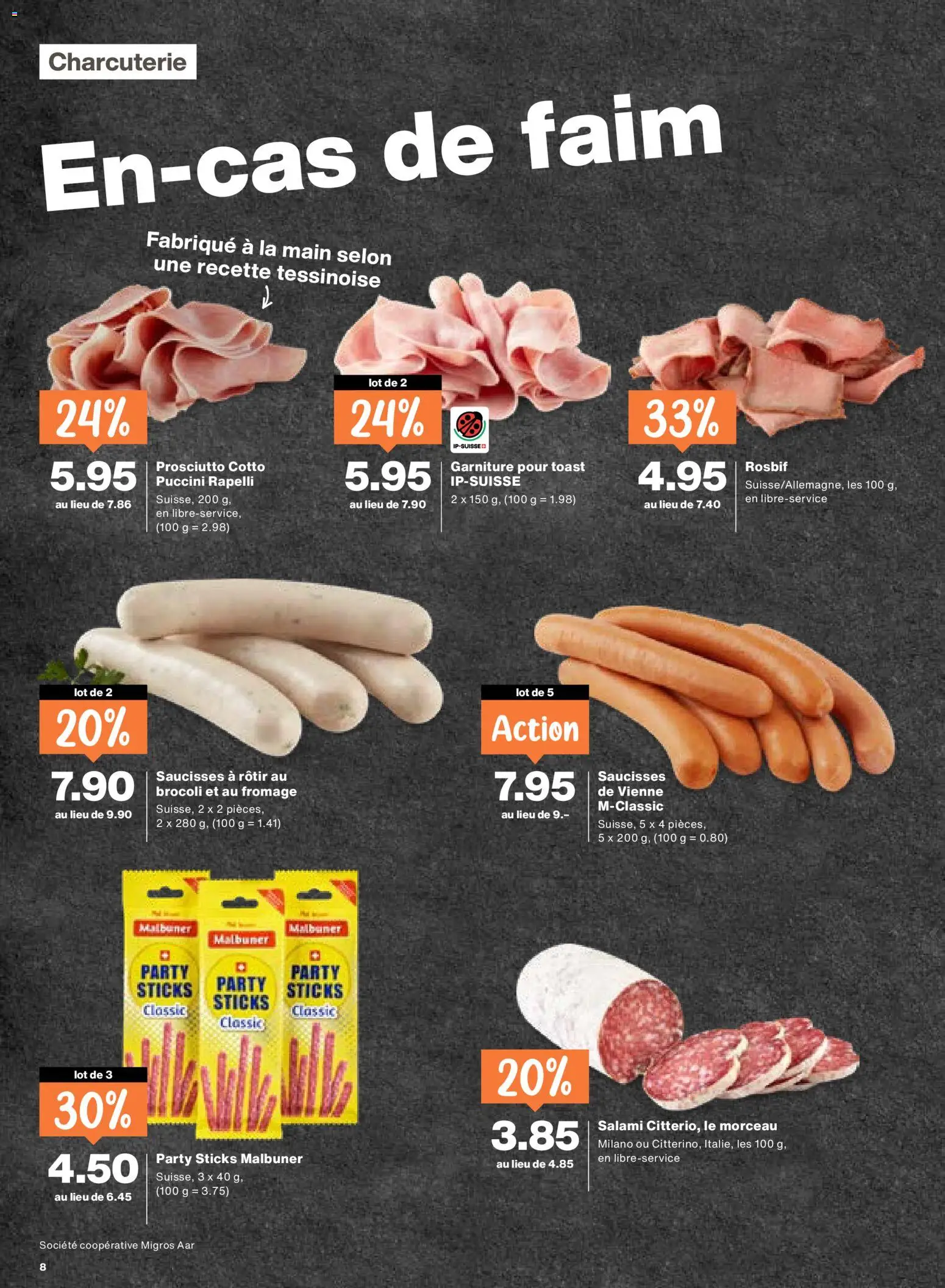 Migros aktionen FR – gültig ab 13.08.2026 | Seite: 8 | Produkte: Salami