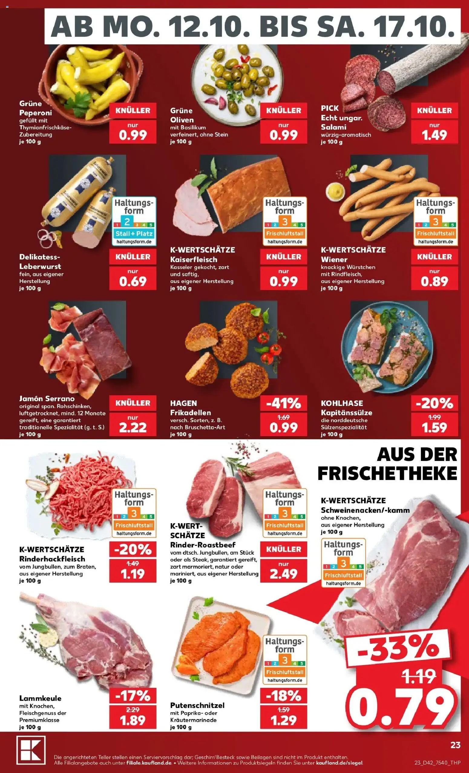 Prospekt Kaufland ab 12.10.2026 » Angebote Online zum Blättern | Seite: 27 | Produkte: Beilagen, Lammkeule, Paprika, Salami