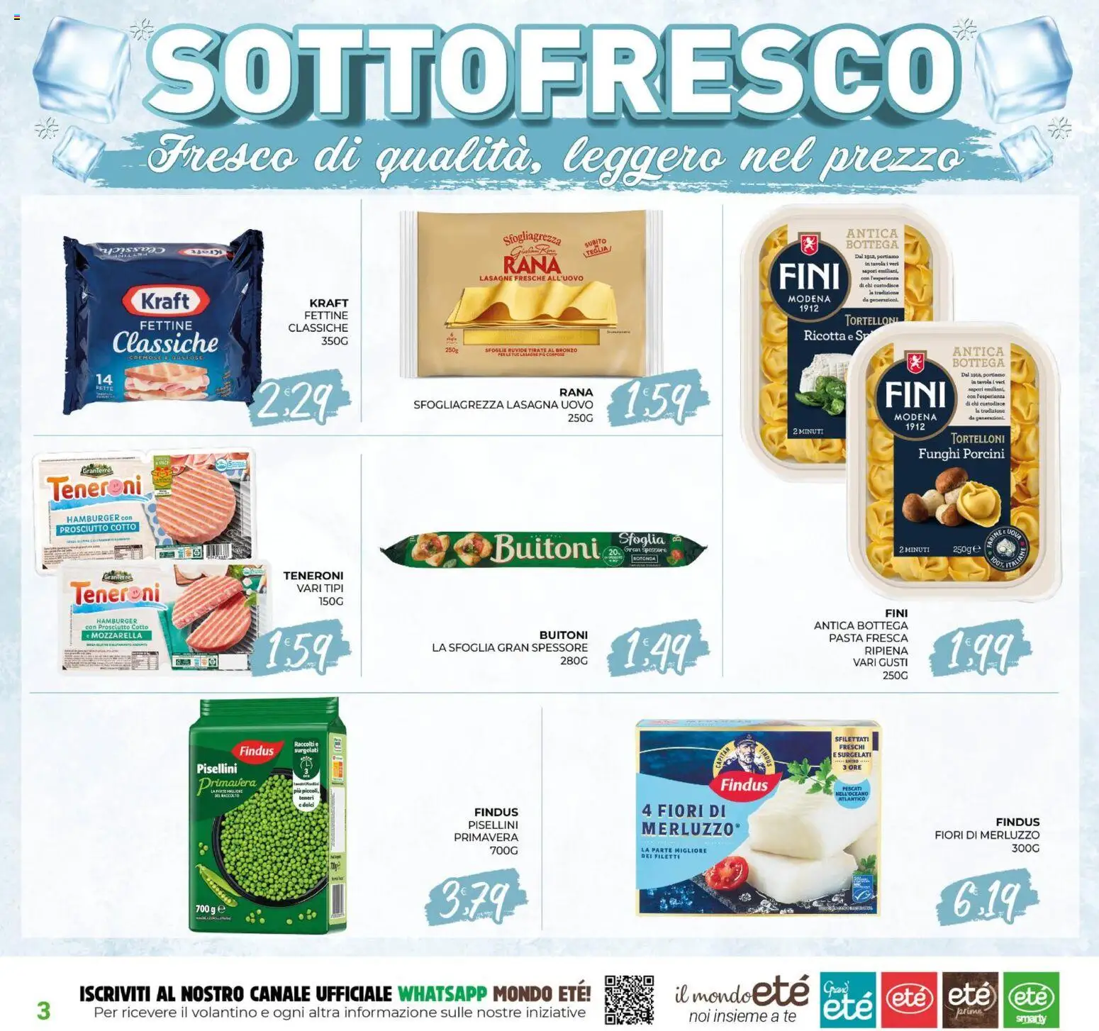 Volantino Eté del 02/10/2026 | Pagina: 3 | Prodotti: Teglia, Prosciutto, Pasta, Fiori