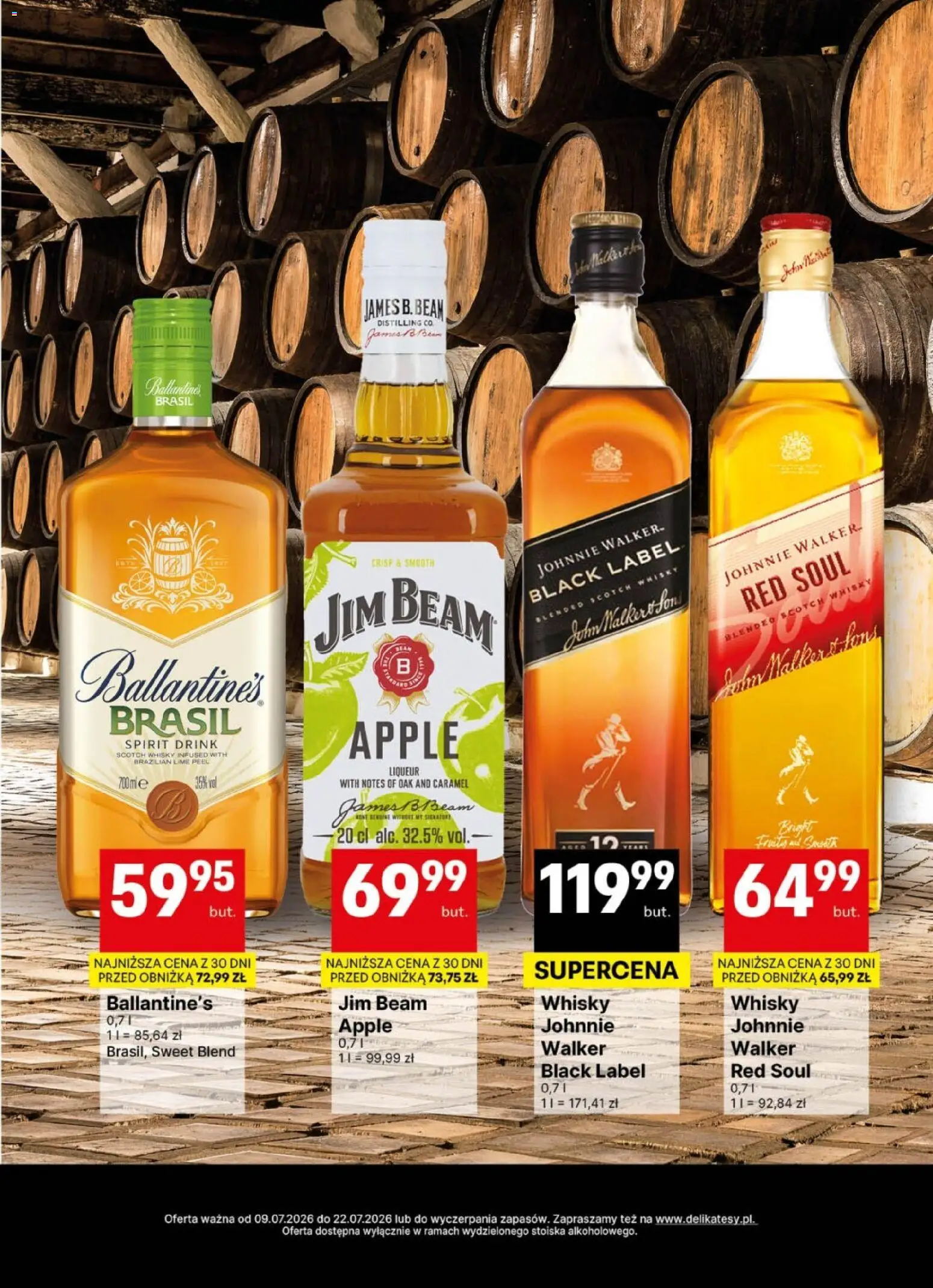 Delikatesy Centrum gazetka - DeliBarek od 09.07.2026 | Strona: 19 | Produkty: Jim Beam, Black Label, Whisky
