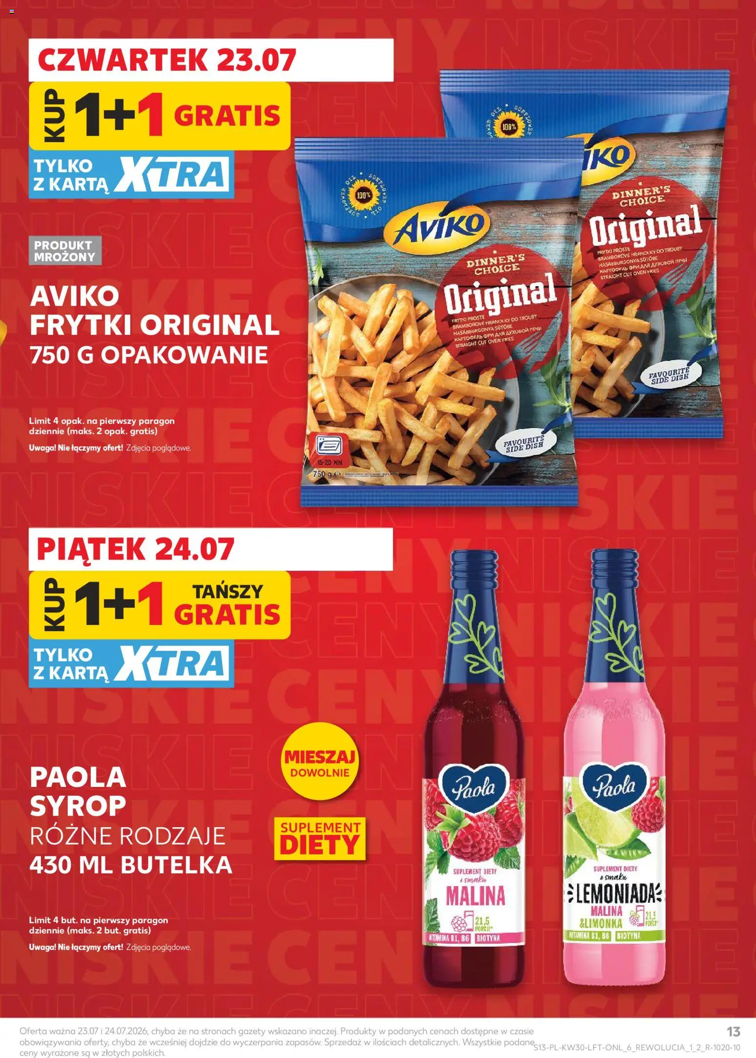 Kaufland Polsko leták od 23.07.2026 | Strana: 13 | Produkty: Hranolky, Hranolky do trouby, Bramborové hranolky