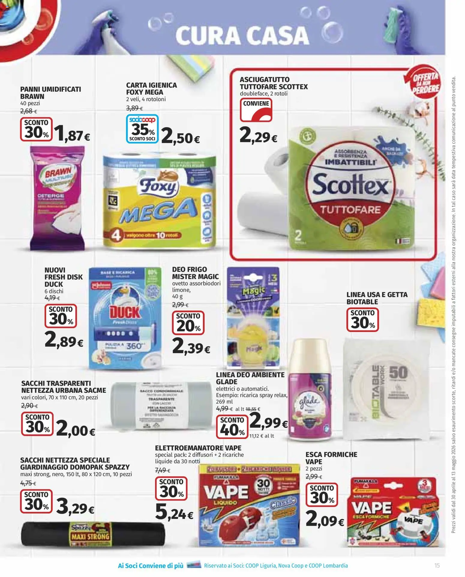 Volantino COOP del 30.04.2026 | Pagina: 15 | Prodotti: Carta igienica, Data, Asciugatutto