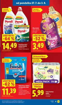 Lidl leták platný od 27.07.2026 | Strana: 22 | Produkty: Persil, Silan, Toaletný papier, Tablety do umývačky riadu