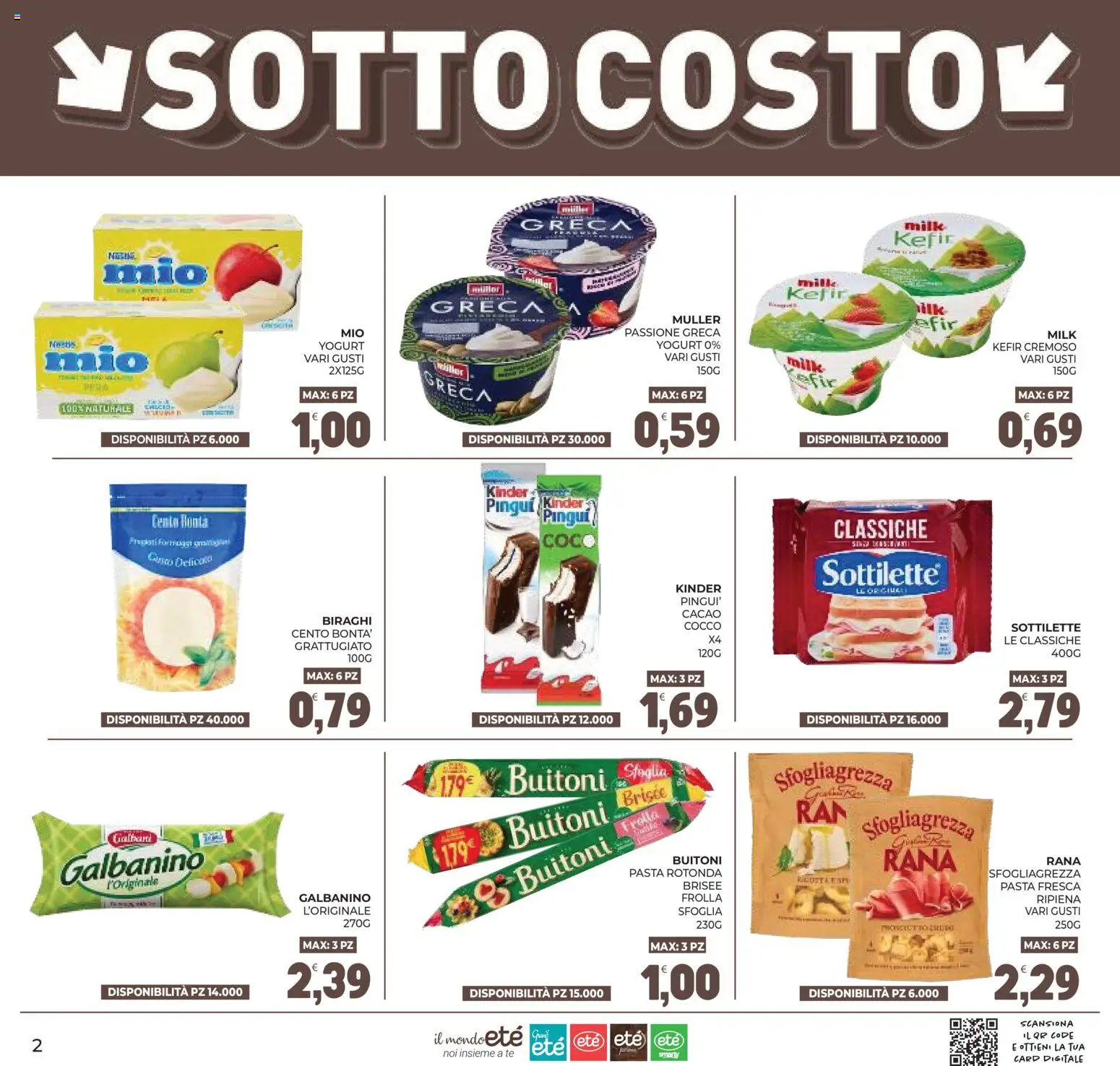 Volantino Eté del 13/10/2026 | Pagina: 2 | Prodotti: Prosciutto Crudo, Prosciutto, Pasta, Cocco