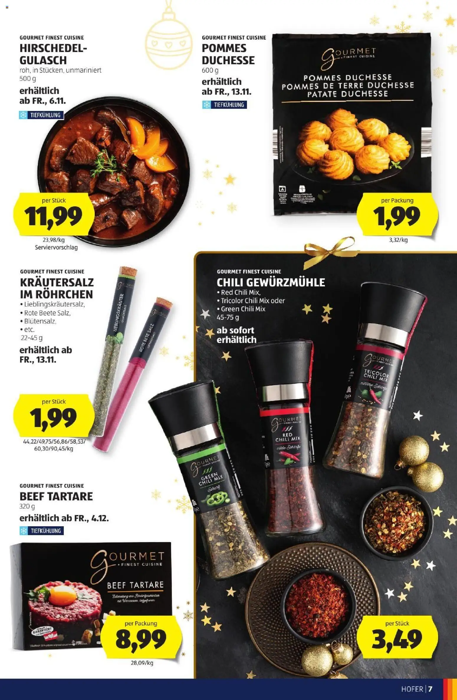 Hofer Weihnachtskatalog gültig ab 28.10.2026 | Seite: 7 | Produkte: Salz, Rote Beete, Chili