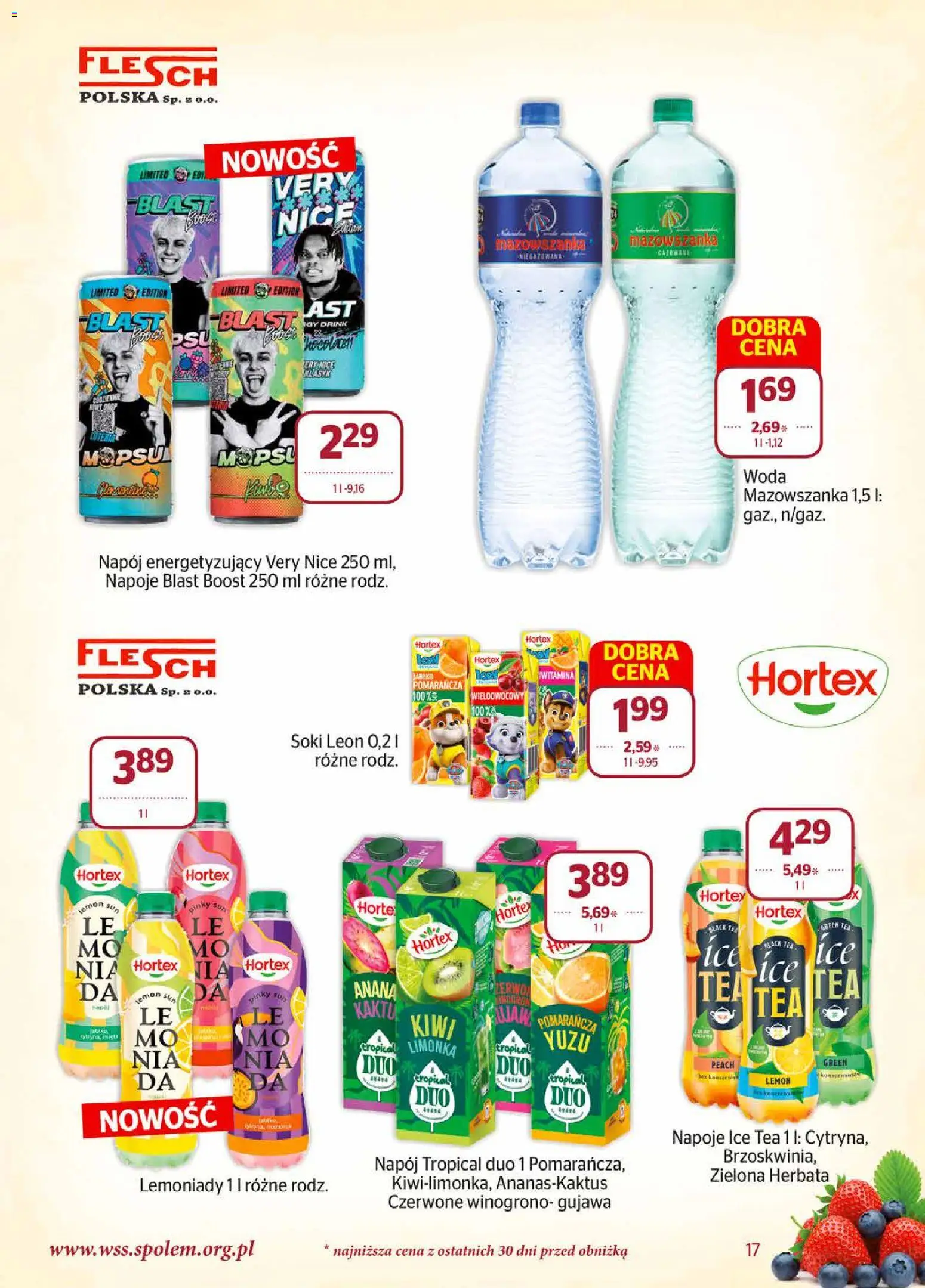 Społem gazetka od 01.06.2026 | Strona: 17 | Produkty: Winogrono, Napoje, Herbata, Woda