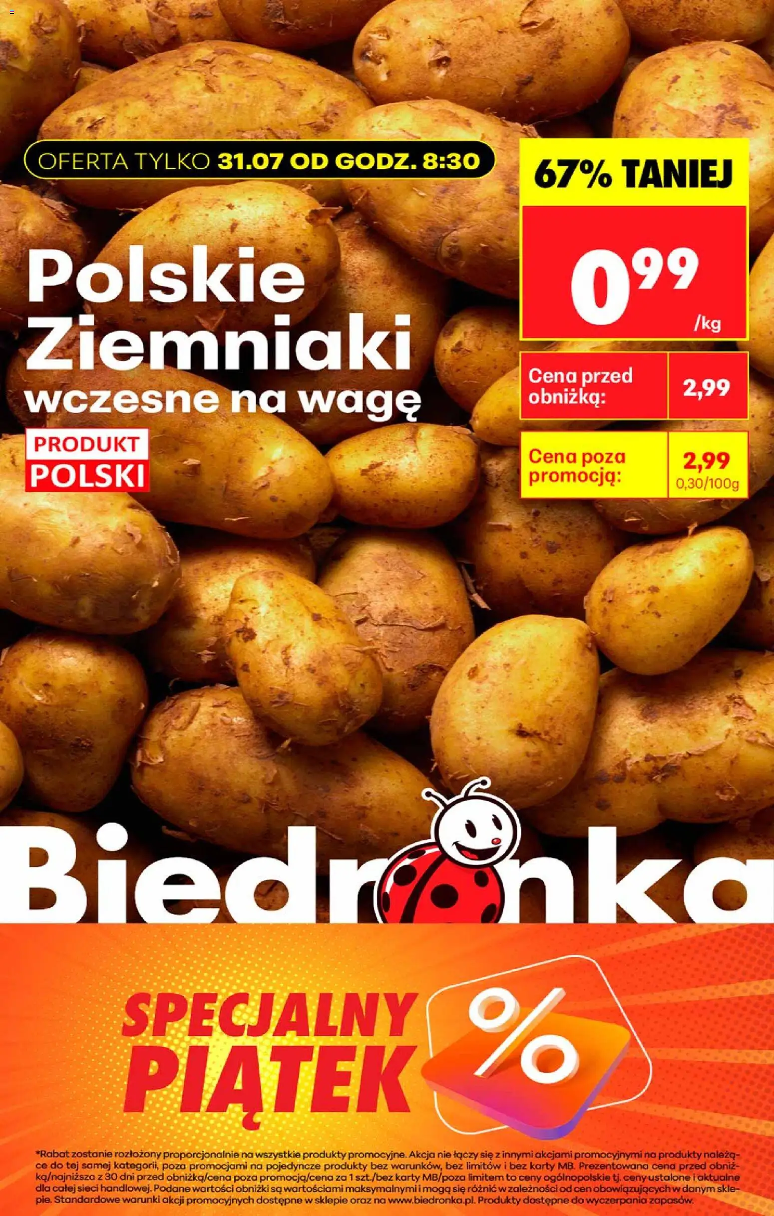 Biedronka gazetka - Okazje piątek od 31.07.2026 | Strona: 7 | Produkty: Ziemniaki