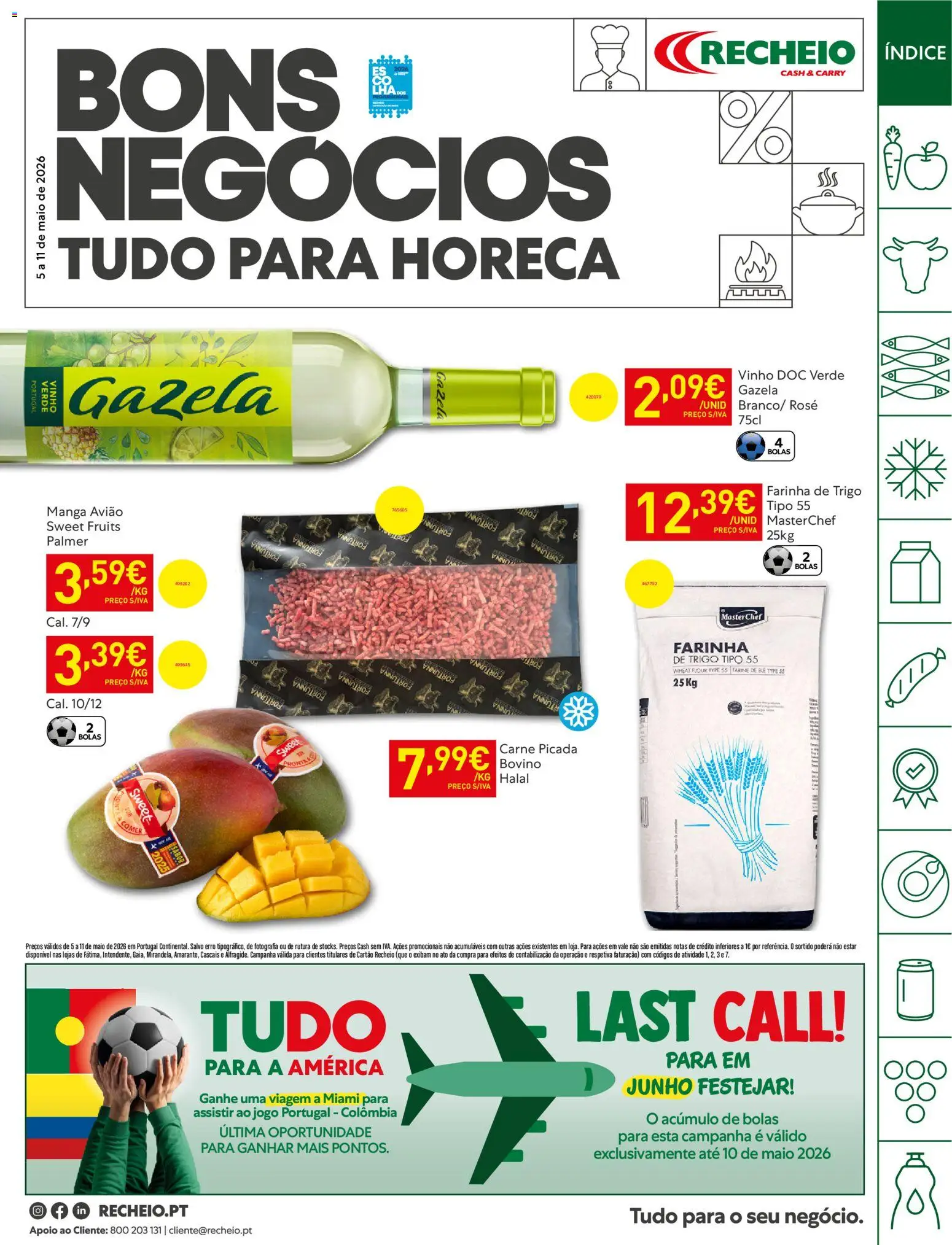 Recheio Horeca │ válido de 05.05.2026 | Página: 1 | Produtos: Farinha de trigo, Carne picada, Vinho, Carne