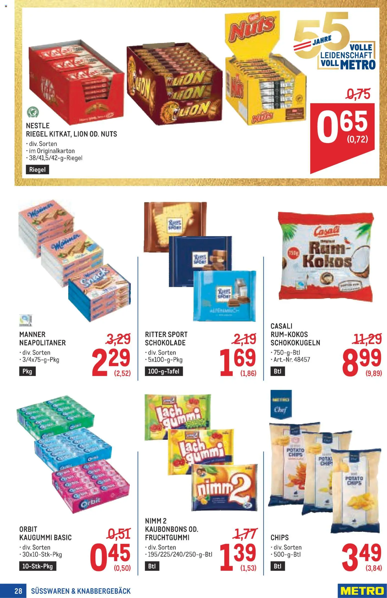 Metro angebote Profi gültig ab 23.07.2026 | Seite: 28 | Produkte: Chips, Schokolade