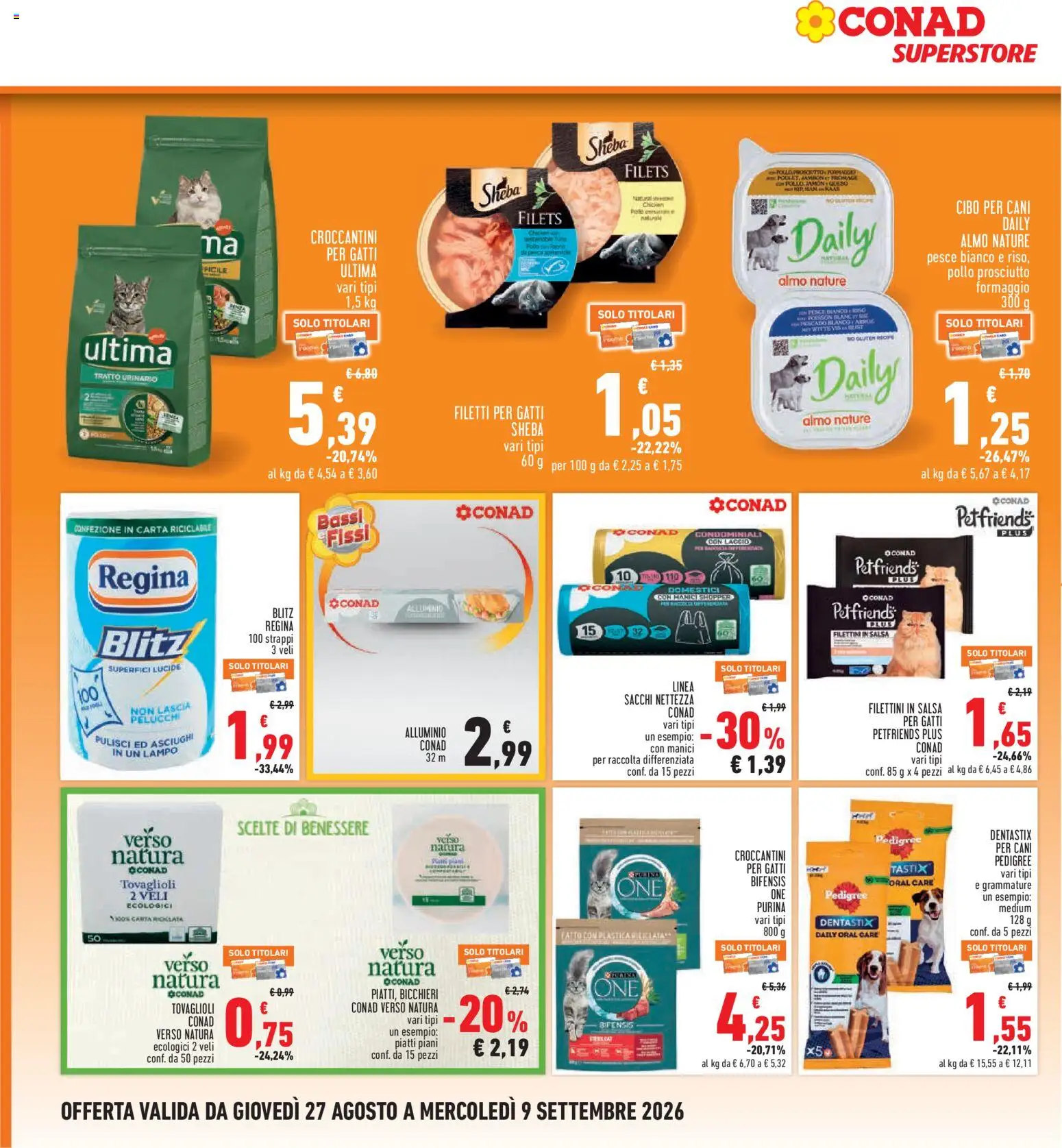 Volantino Conad del 27/08/2026 | Pagina: 26 | Prodotti: Pollo, Pesce, Piatti, Alluminio