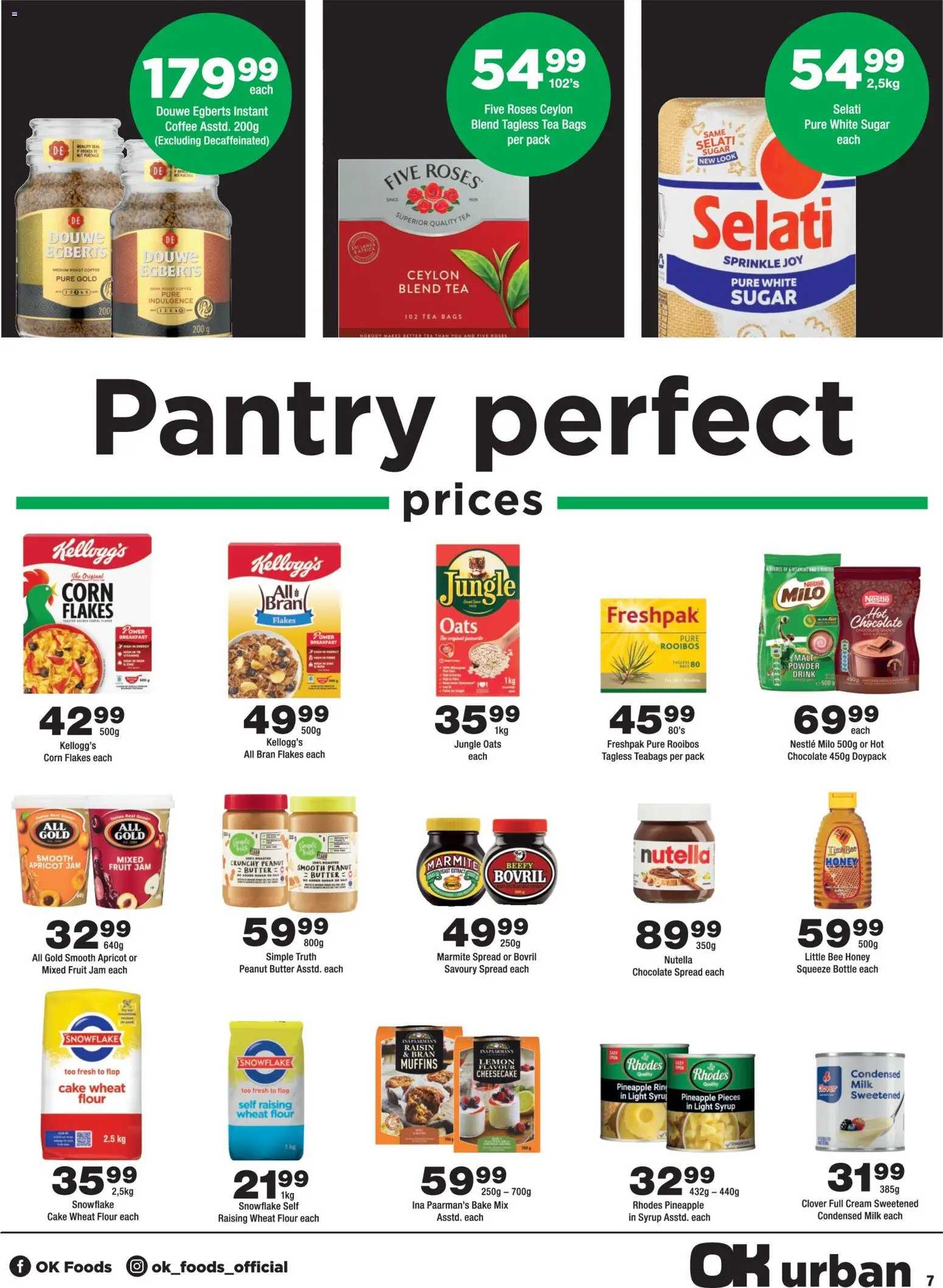 New OK Foods catalogue – valid from 25/08/2026 | Page: 7 | Products: Flour, Spread, Corn flakes, Cream