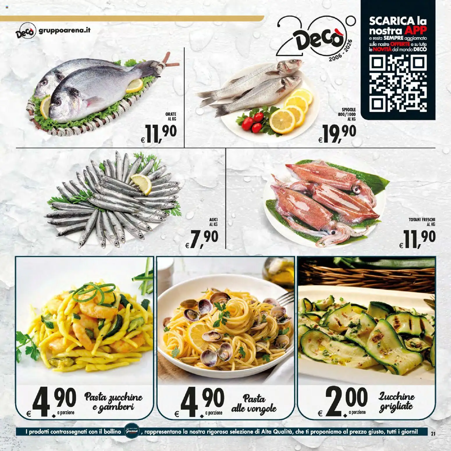 Volantino Decò del 01/09/2026 | Pagina: 21 | Prodotti: Gamberi, Vongole, Pasta, Alici