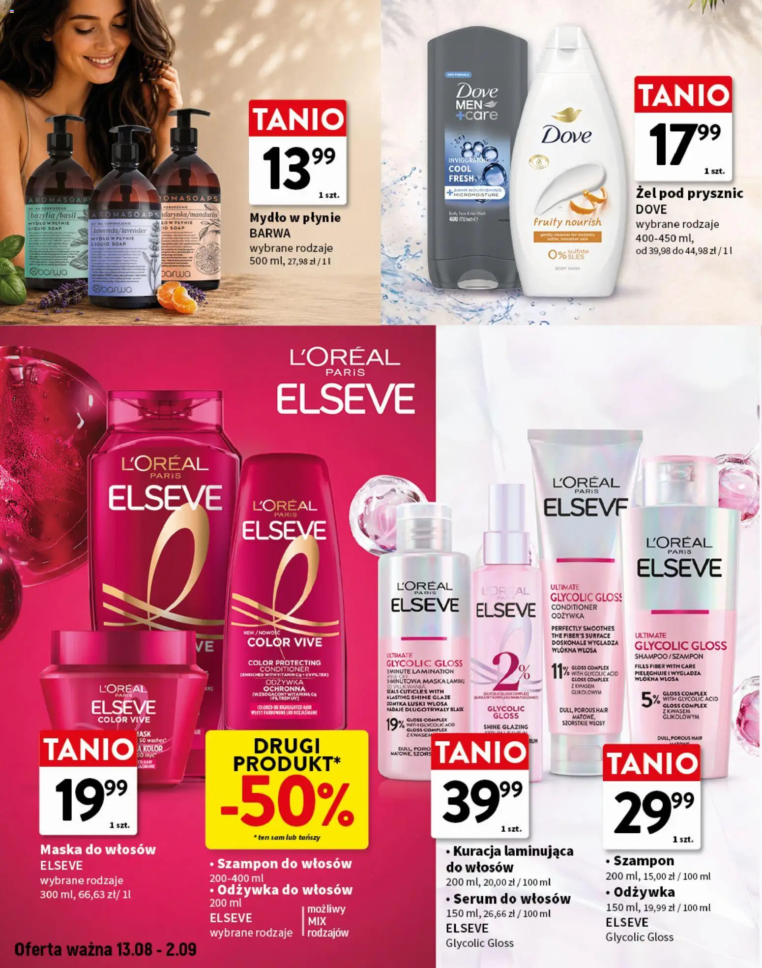 Intermarche gazetka - Świeżość pierwsza klasa od 13.08.2026 | Strona: 6 | Produkty: Mydło w płynie, Róż, Maska do włosów, Body