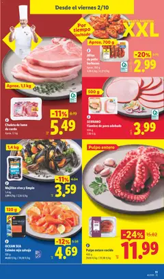 Vista previa Chuleta de lomo de cerdo, Chuleta de lomo de cerdo Aprox. 1,1 kg válido desde el 28/09/2026 | Página: 29 | Productos: Alitas de pollo, Salmón, Barbacoa, Pollo