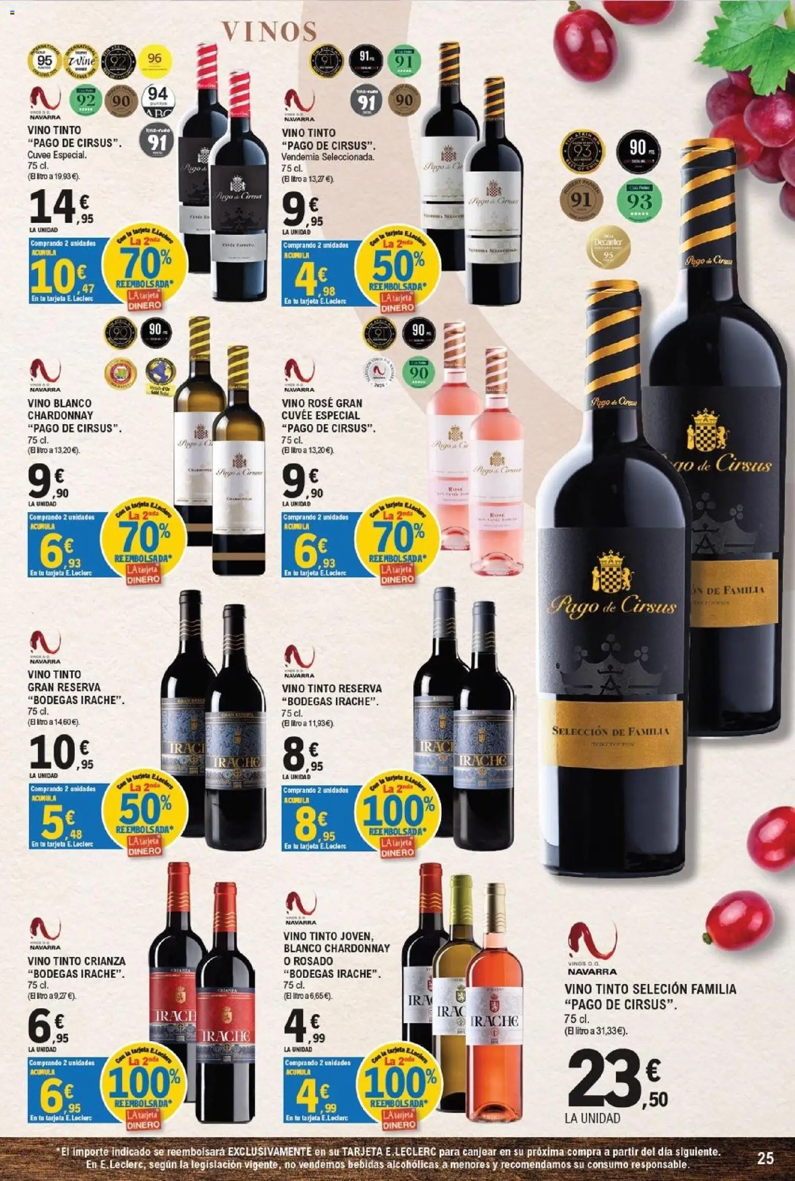 E.Leclerc - Pamplona │ válido desde el 30/09/2026 | Página: 25 | Productos: Vino tinto, Jugo, Vino, Vino blanco