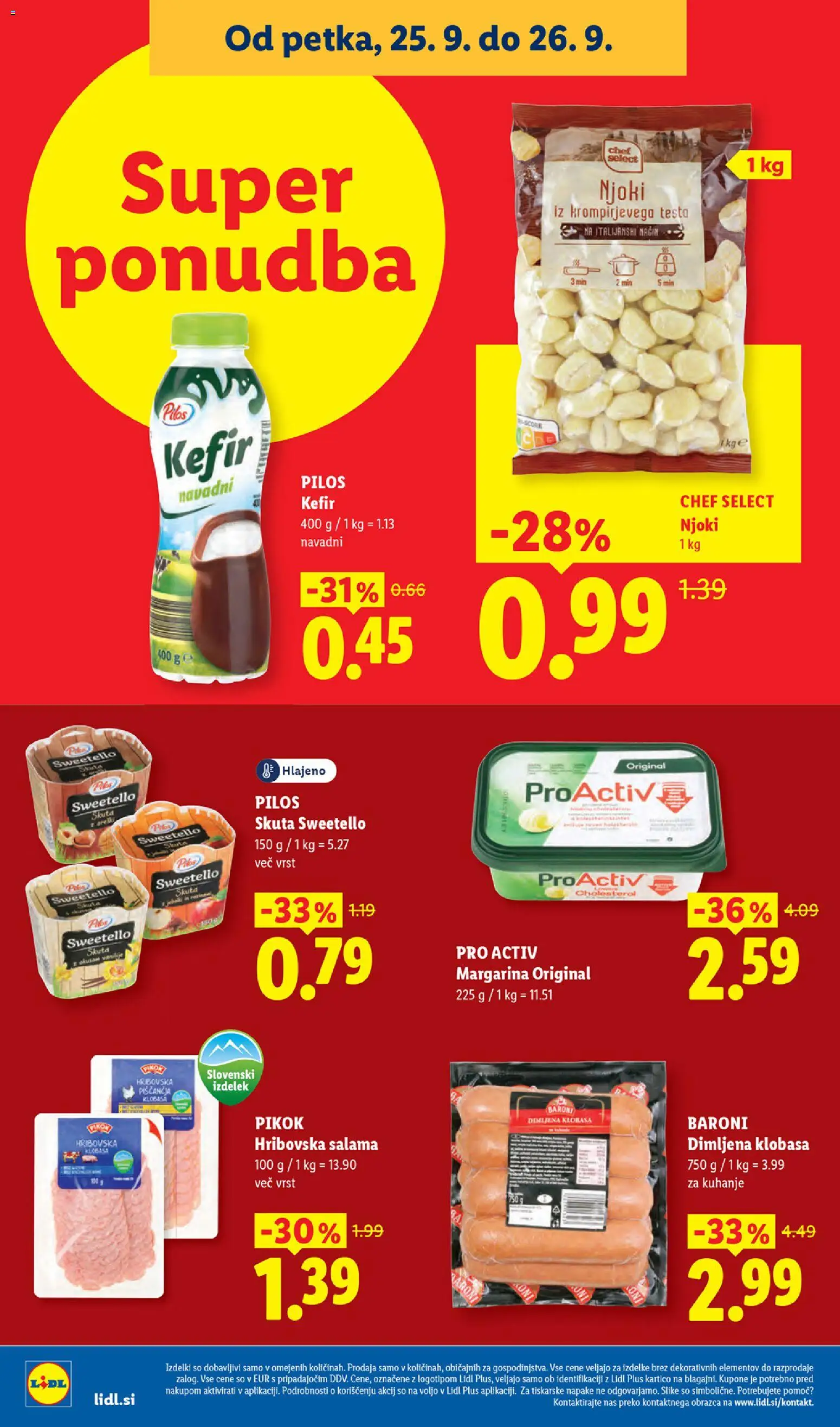 Novi Lidl katalog ponudbe – veljaven od 24.09.2026 | Stran: 36 | Izdelki: Kefir, Margarina, Njoki, Salama