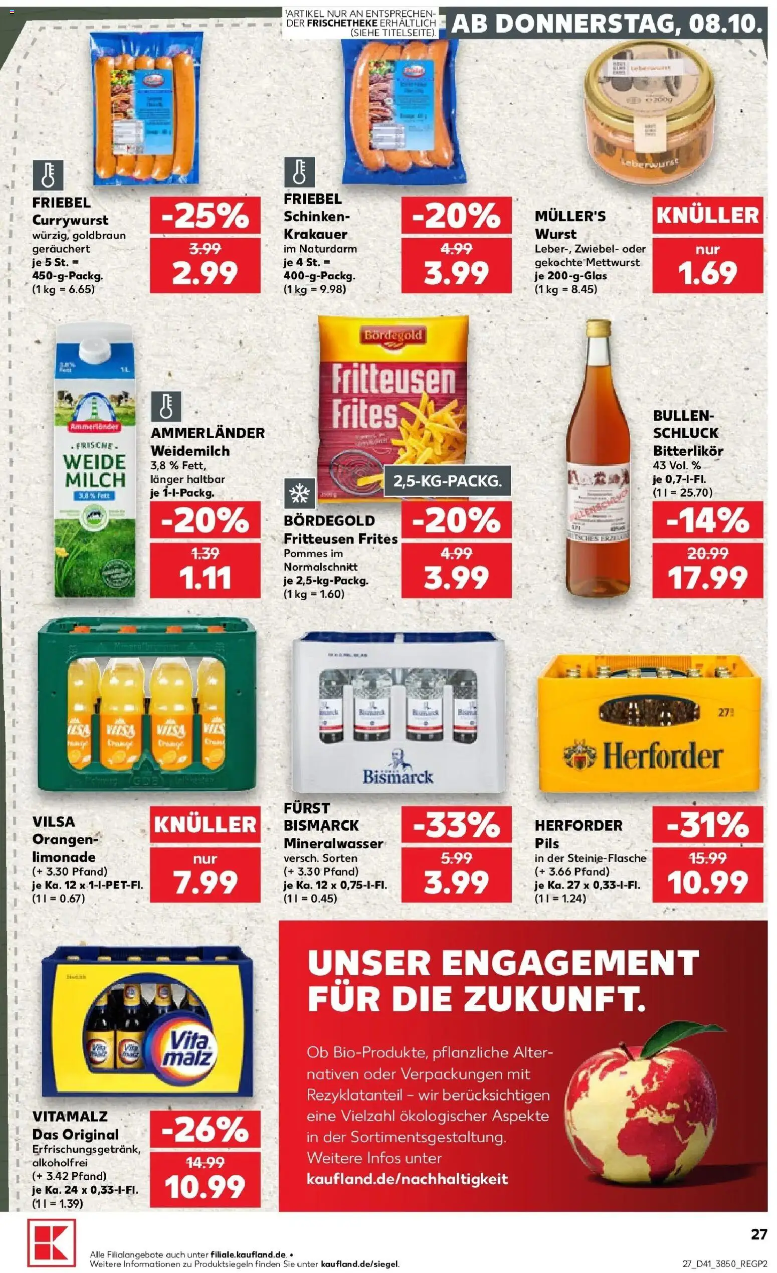 Prospekt Kaufland ab 05.10.2026 » Angebote Online zum Blättern | Seite: 37 | Produkte: Milch, Pils, Limonade, Wurst