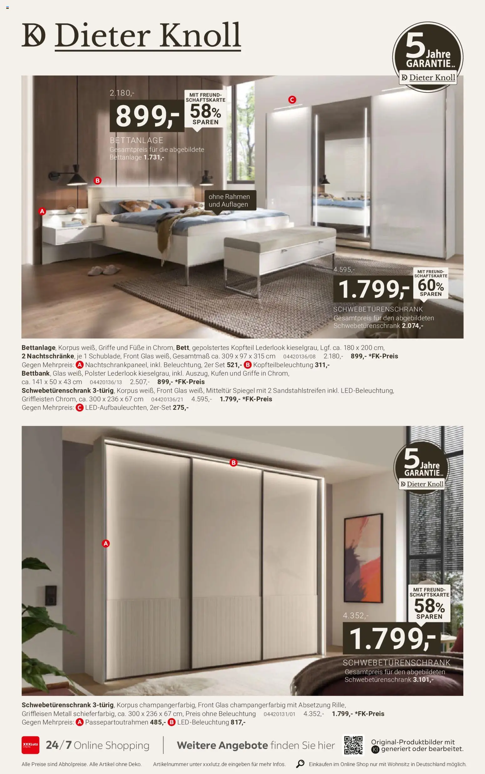 XXXLutz Dieter Knoll Spezial – gültig ab 17.10.2026 | Seite: 20 | Produkte: Kissen, Schwebetürenschrank, Schrank, Spiegel