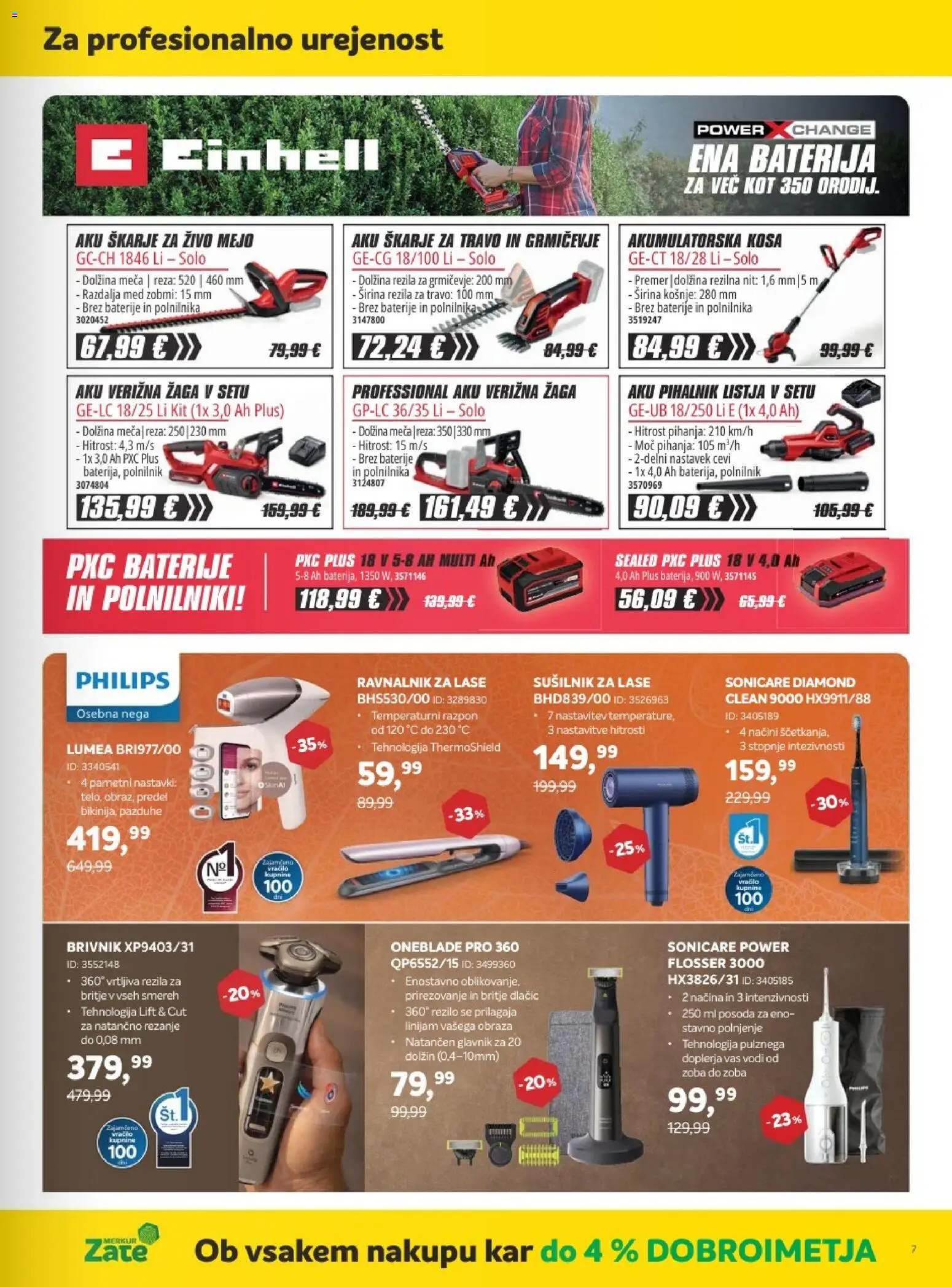 Novi Merkur katalog ponudbe – veljaven od 07.10.2026 | Stran: 7 | Izdelki: Baterija, Verižna žaga, Baterije, Brivnik