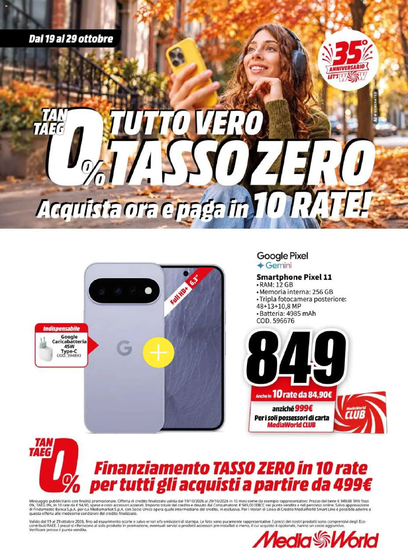 Volantino Media World del 19/10/2026 | Pagina: 2 | Prodotti: Smartphone, Fotocamera, Batteria