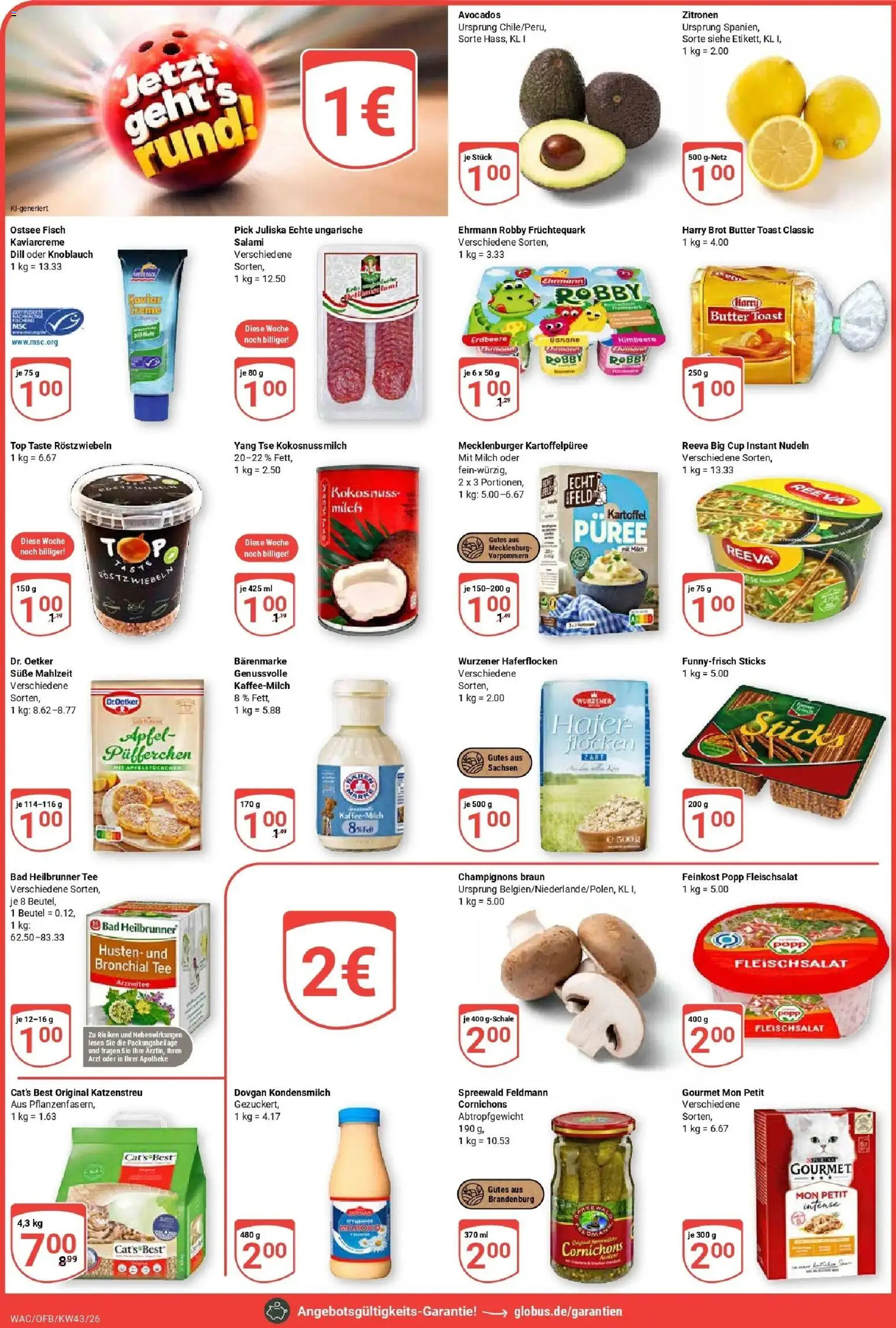 Globus Prospekt Markkleeberg (ab 19.10.2026) » Angebote online | Seite: 25 | Produkte: Milch, Kondensmilch, Salami, Tee