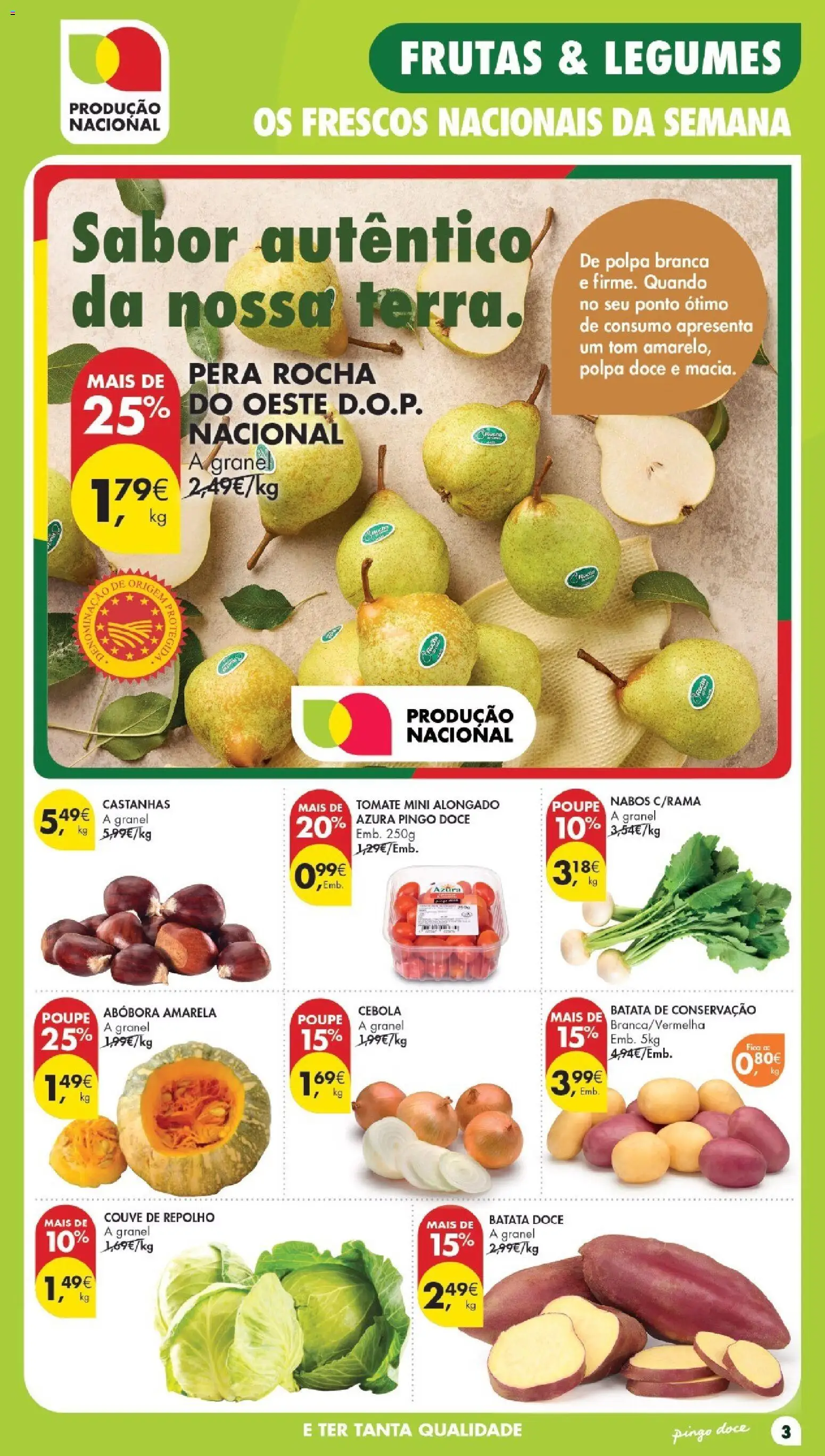 Pingo Doce Poupe Esta Semana Lojas Grandes │ válido de 29/09/2026 | Página: 3 | Produtos: Nabos, Repolho, Frutas, Couve