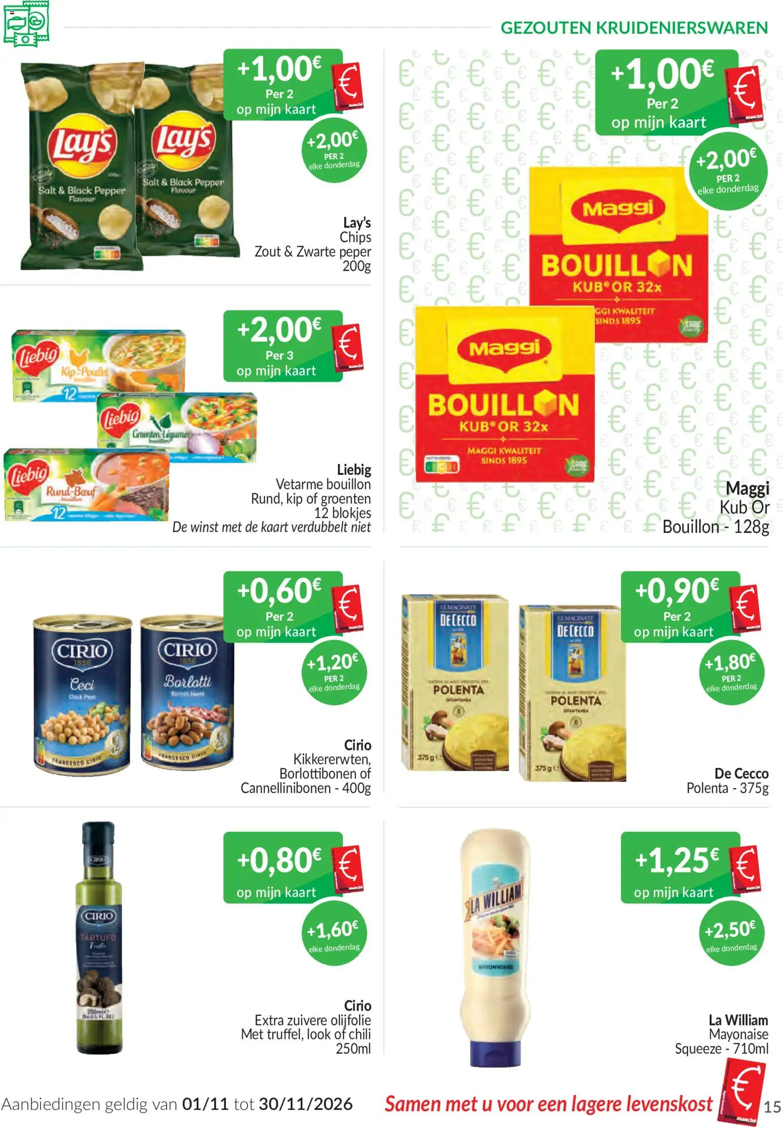 {H1} | Pagina: 15 | Producten: Bouillon, Zwarte Peper, Mayonaise, Sla