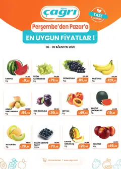 06 Ağustos 2026 tarihinden itibaren geçerli olan Çağrı Market kataloğu önizlemesi