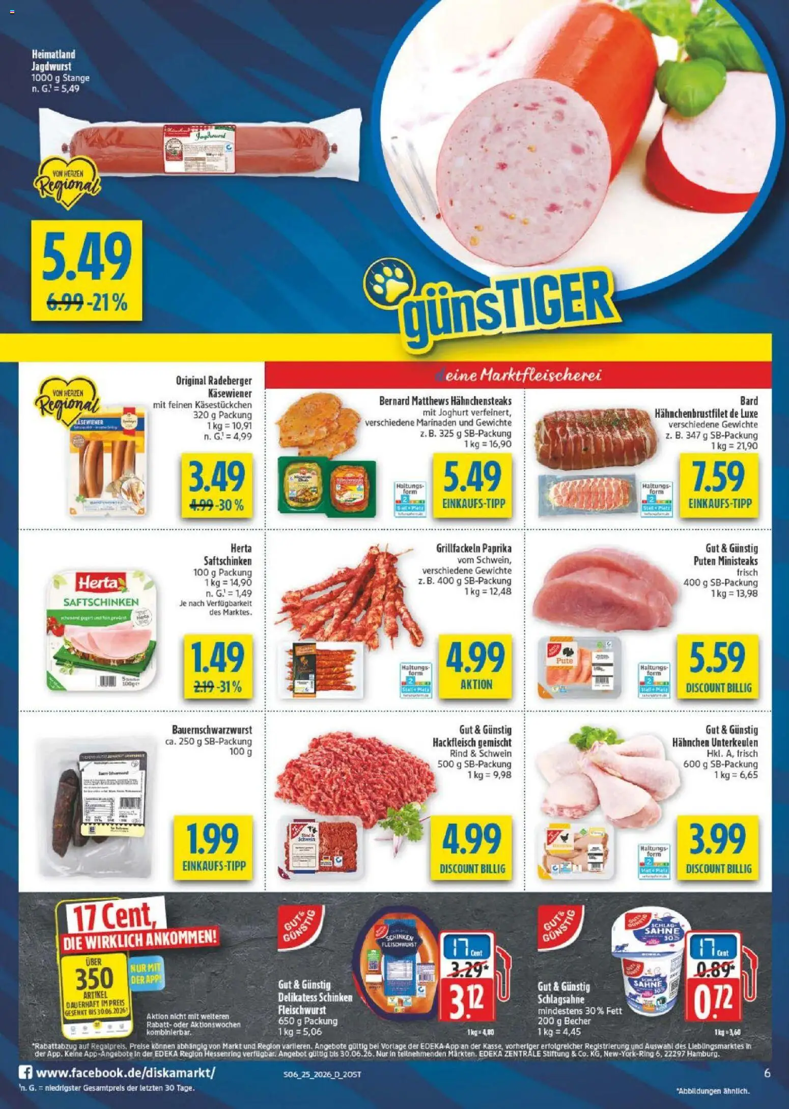 Diska Prospekt – gültig ab 15.06.2026 | Seite: 10 | Produkte: Hahnchen, Schlagsahne, Joghurt, Sahne