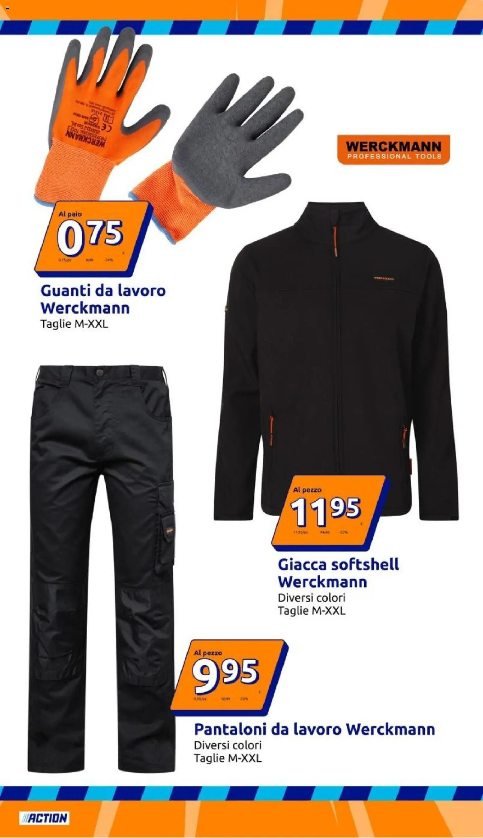 Volantino Action del 09/09/2026 | Pagina: 21 | Prodotti: Giacca, Pantaloni, Guanti, Pantaloni da lavoro