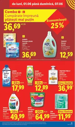 Ofertele Lidl valabile de la 01.06.2026 | Pagină: 13 | Produse: Raft, Balsam, Detergent, Lămâie