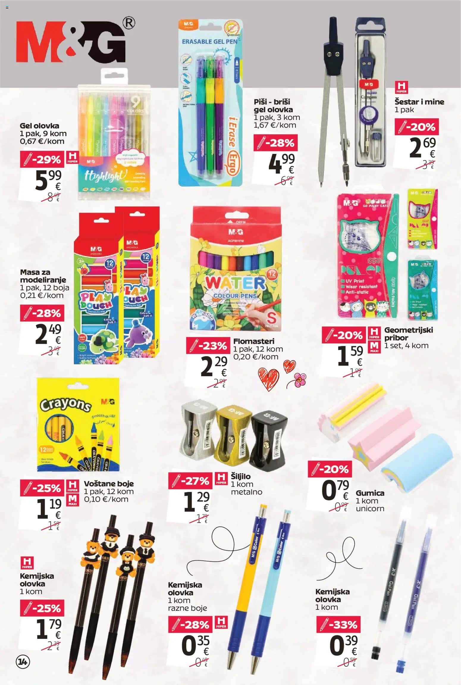 Tommy katalog | vrijedi od 20.08.2026 | Stranica: 14 | Proizvodi: Voštane boje, Šiljilo, Flomasteri, Kemijska olovka