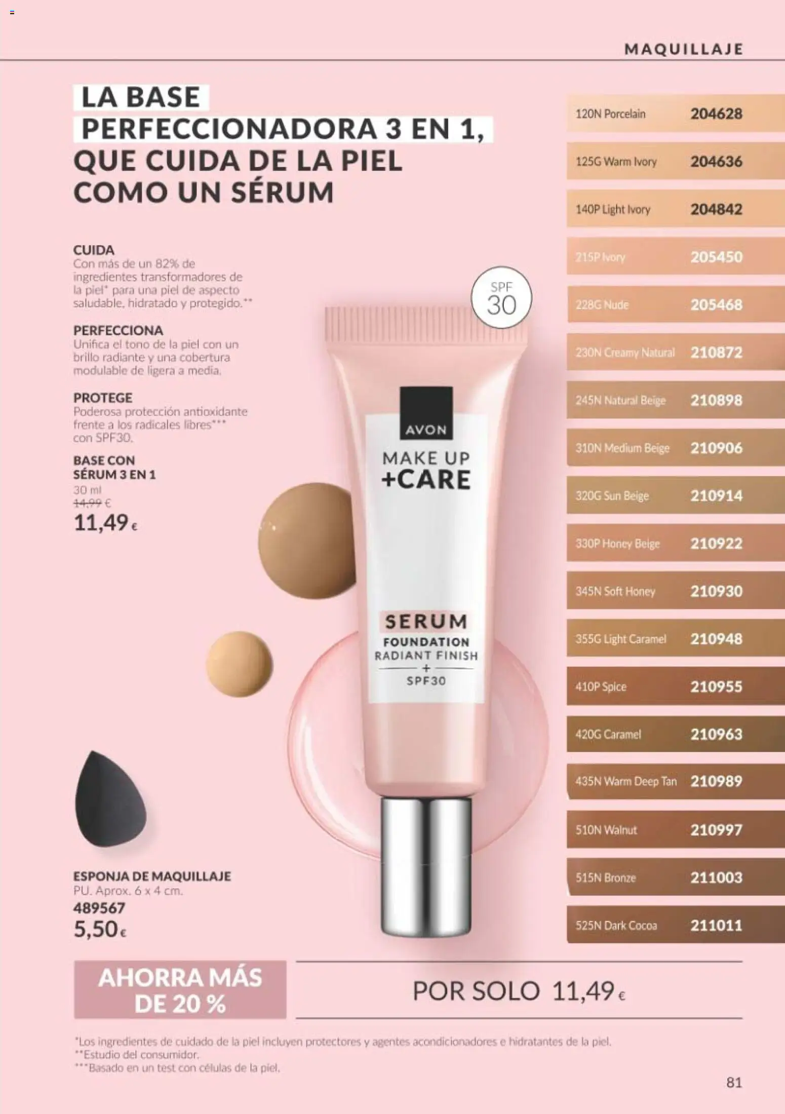 Catálogo AVON Black Friday │ válido desde el 01/11/2026 | Página: 81 | Productos: Esponja, Maquillaje, Ingredientes, Sérum