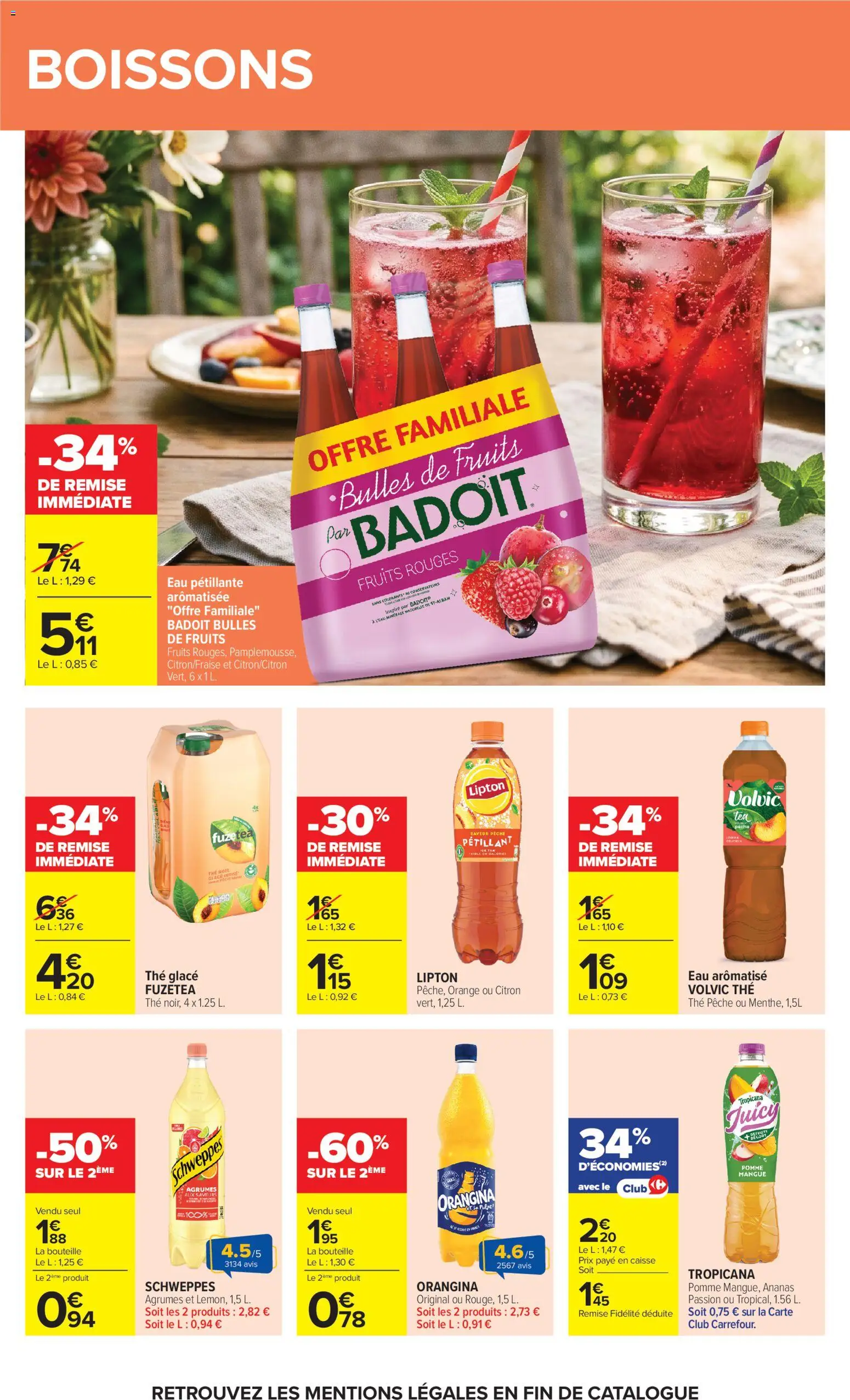 {H1} | Page: 43 | Produits: Orangina, Pomme, Thé glacé, Thé