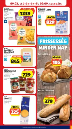 FÜSTÖLT LAZAC, 90 g/csomag, 9 211,11 Ft/kg - amely érvényes a következő dátumtól: 2026.09.03. | Oldal: 11 | Termékek: Seafood, Táska, Bagett, Baguette