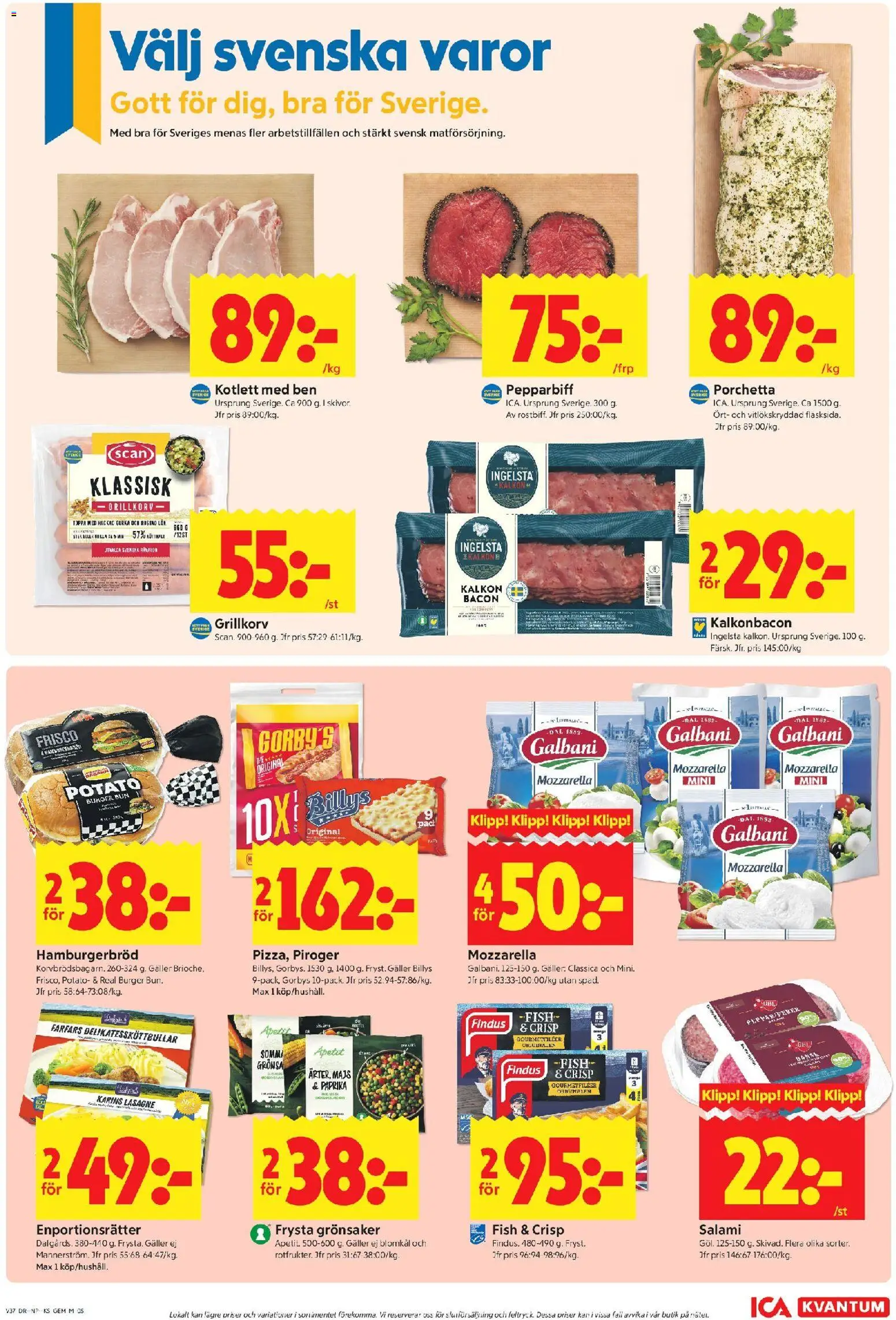 ICA Kvantum reklamblad aktuell från 07/09/2026 | Sida: 5 | Produkter: Paprika, Frysta grönsaker, Galler, Rostad lök