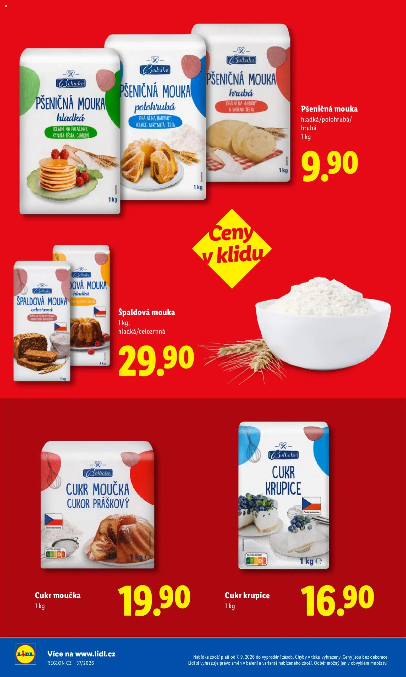 Lidl leták - Pro čistou domácnost máme všechno od 07.09.2026 | Strana: 32 | Produkty: Celozrnná špaldová mouka, Cukr krupice, Mouka, Cukroví