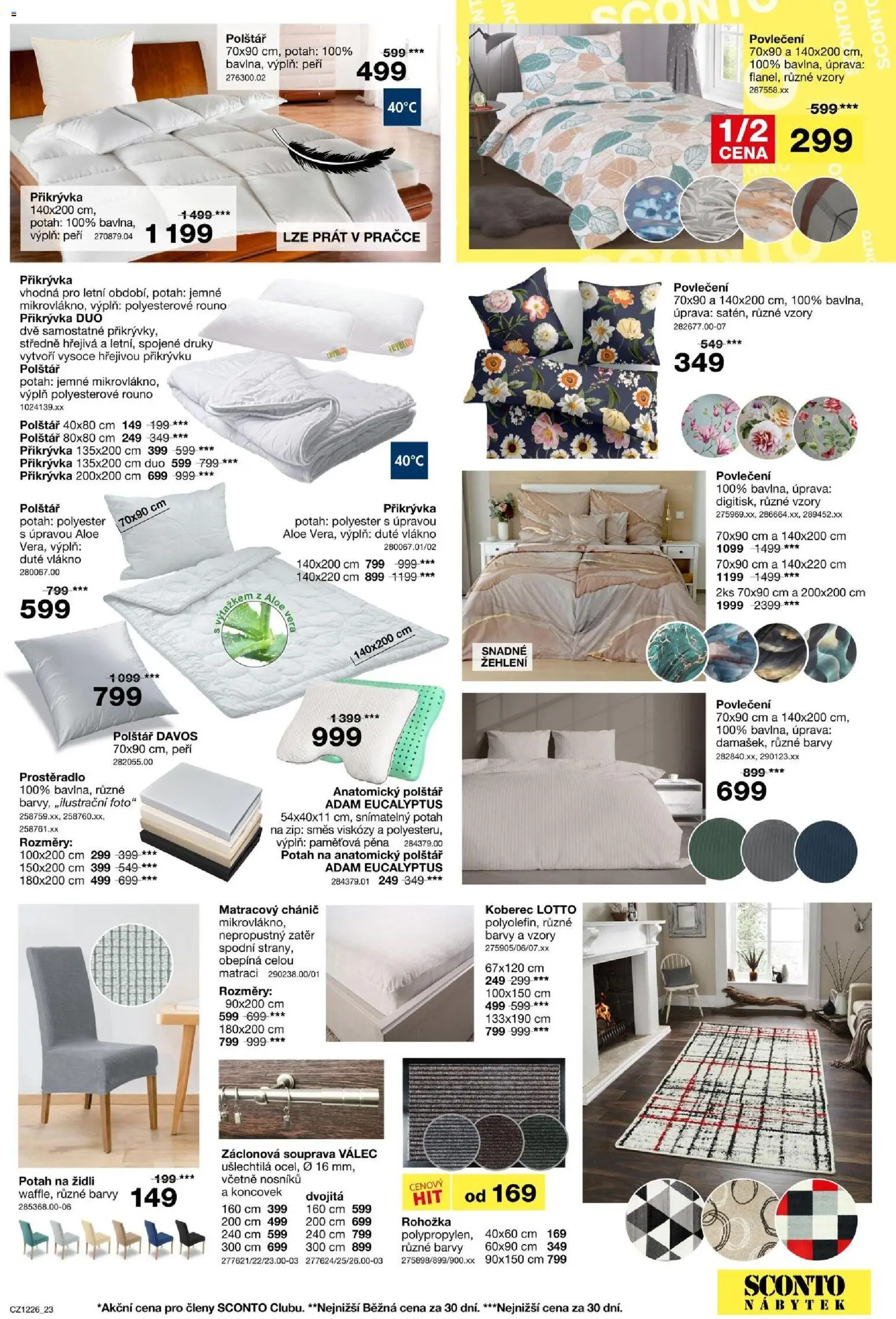 Sconto nábytek leták od 23.09.2026 | Strana: 23 | Produkty: Aloe vera, Polštář, Potah na židli, Pěna