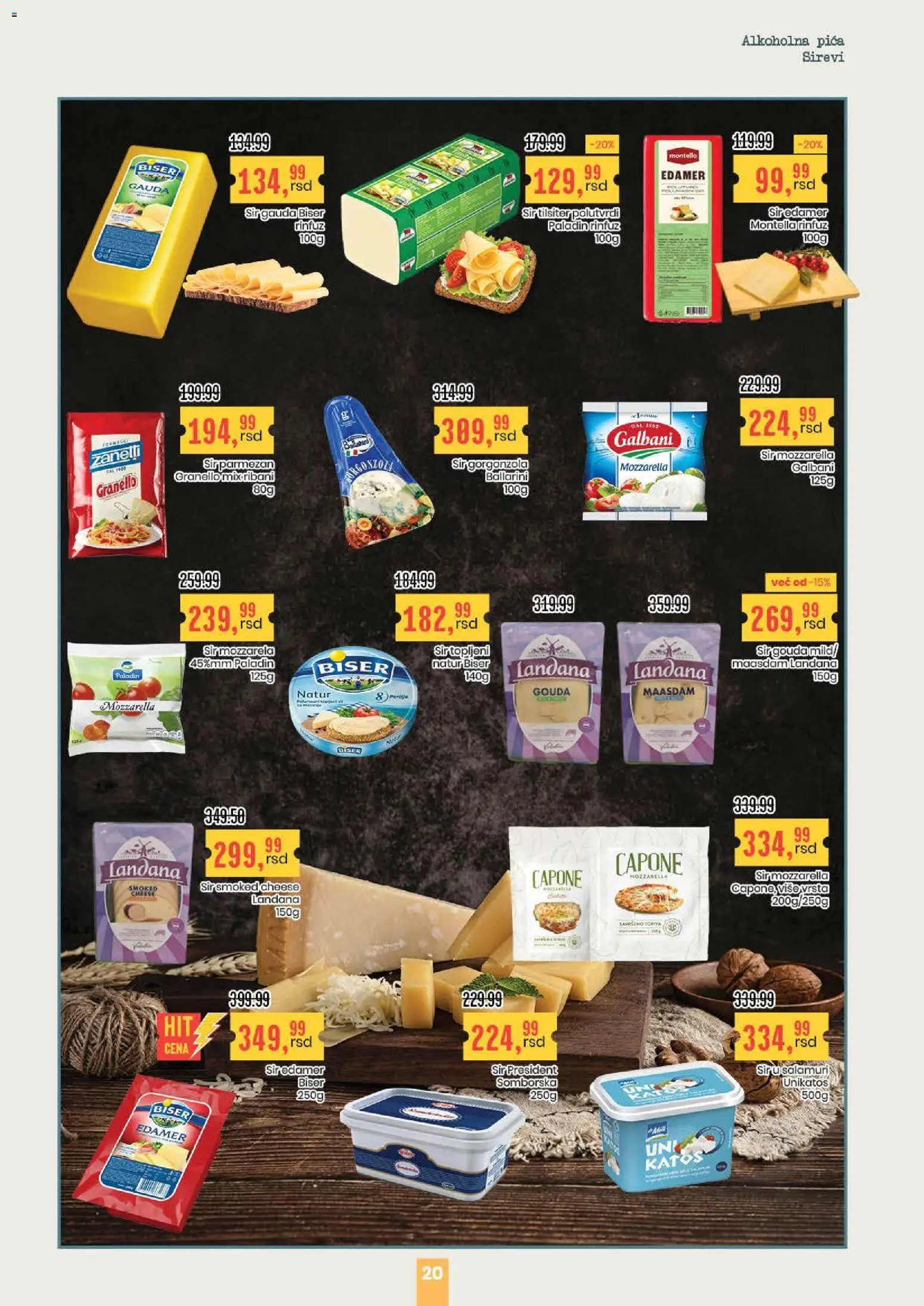 Aroma Market katalog - važi od 28.05.2026 | Strana: 20 | Proizvode: Mozzarella, Pica, Parmezan, Topljeni sir